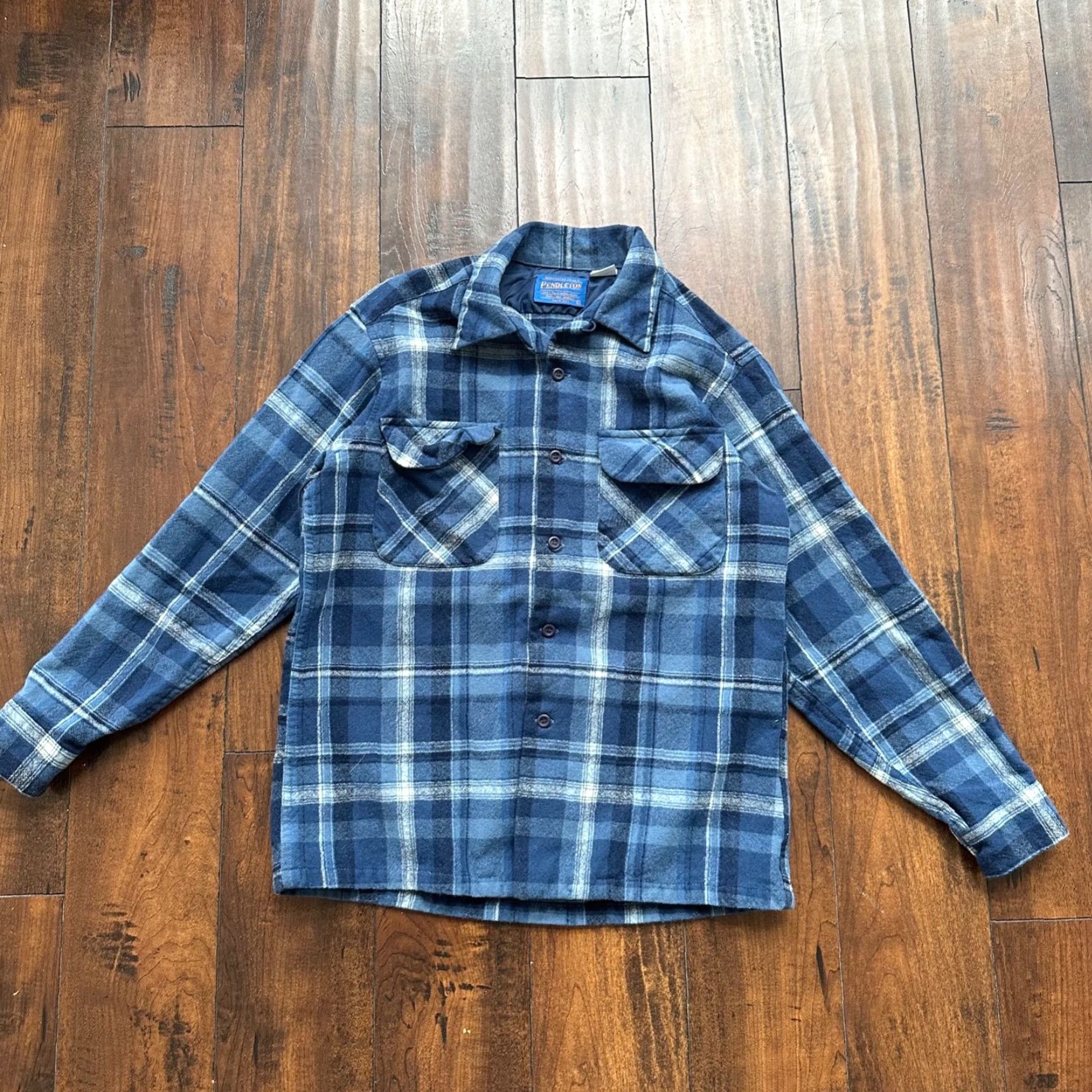 Pendleton VINTAGE Pendleton Board Shirt Mens M Blue Virgin Wool Flannel Button-Up Plaid All Seasons Outdoor Retro Size US M / EU 48-50 / 2 - 2 Thumbnail