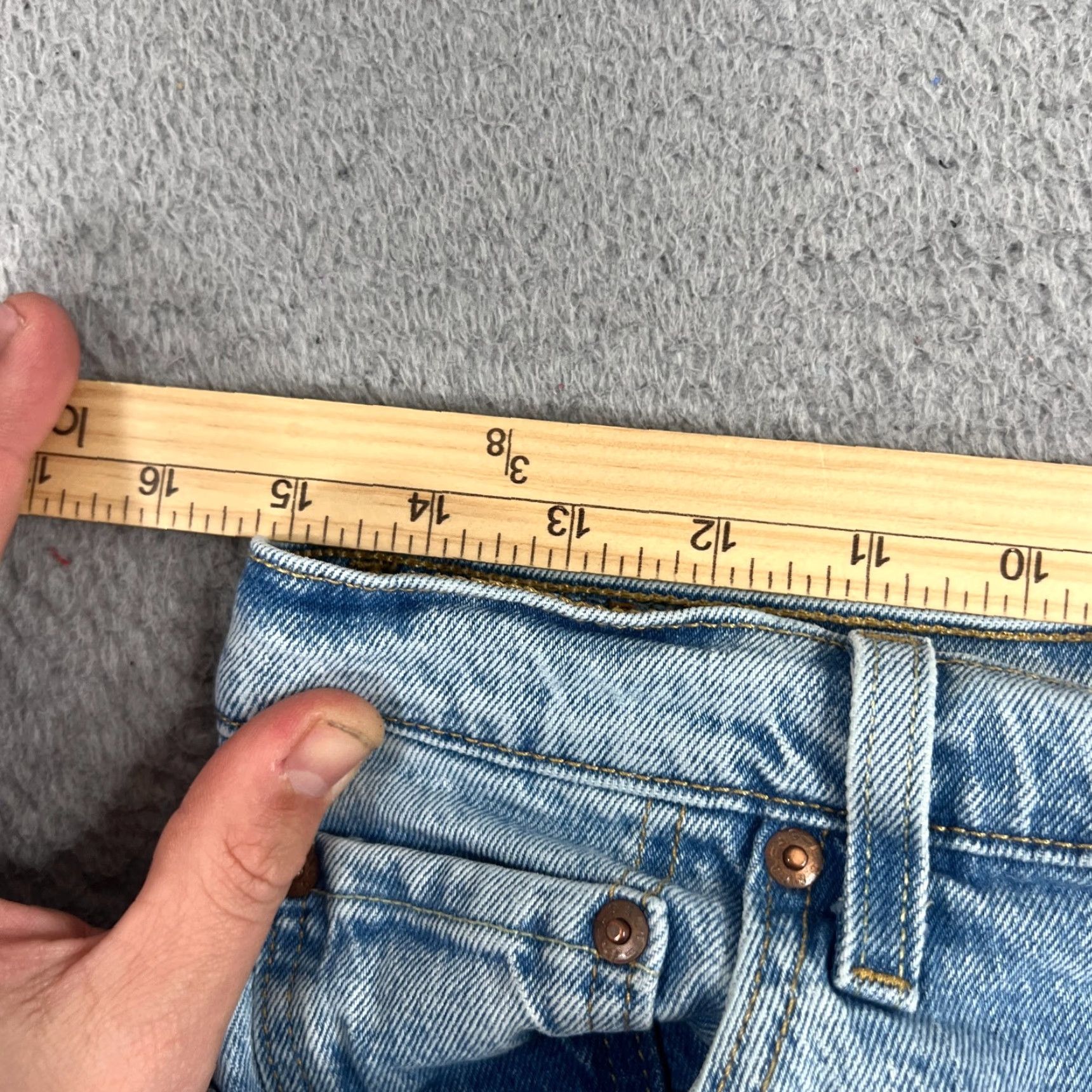 Levi's VINTAGE Levi's 501 Jeans Skinny 29 Womens Premium Denim Button Fly Frayed Cuff Blue 90s Womens Jeggings? Size 29" - 5 Thumbnail