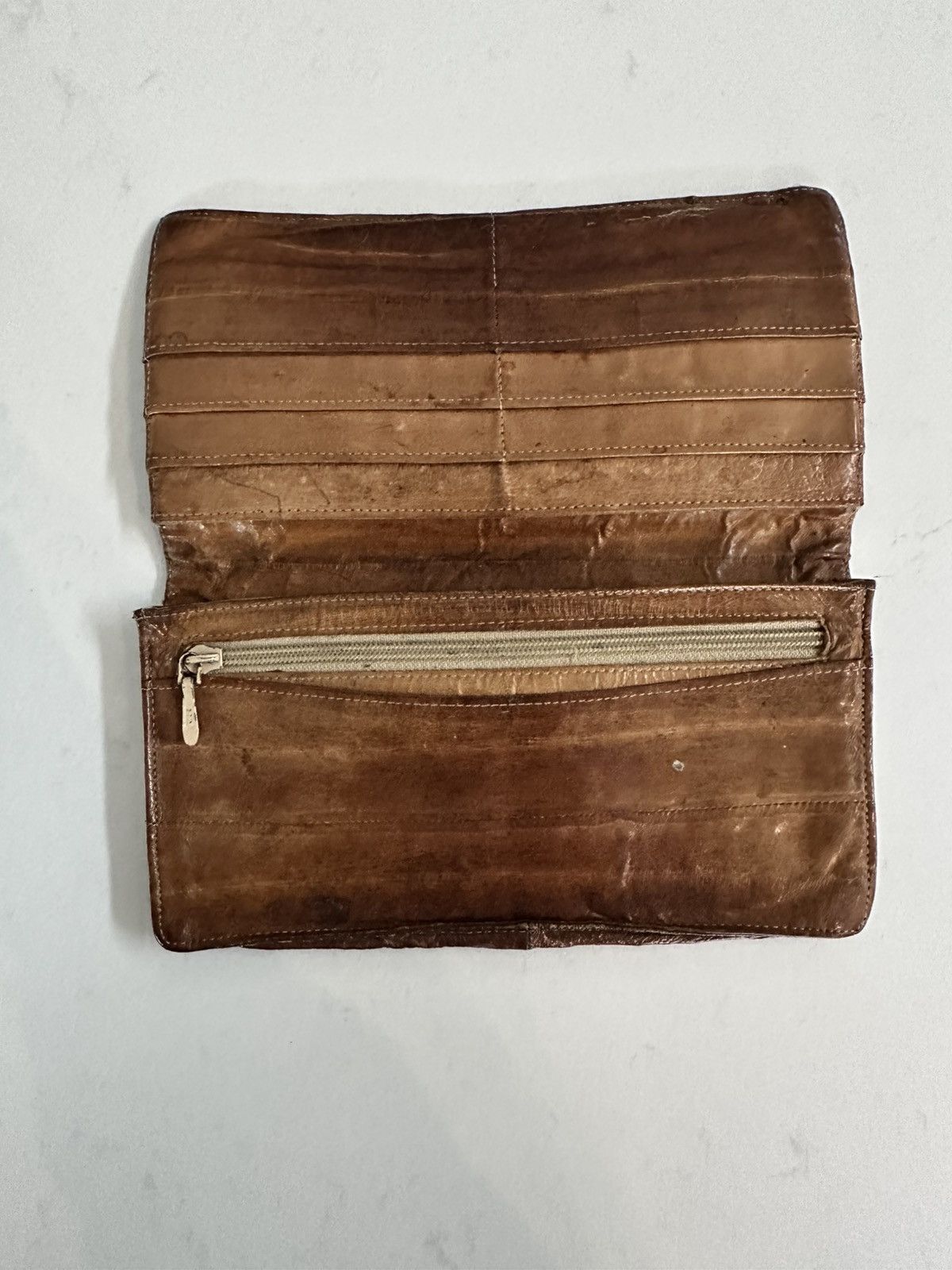 Other VINTAGE BROWN EEL SKIN LONG CHECKBOOK WALLET Size ONE SIZE - 2 Thumbnail