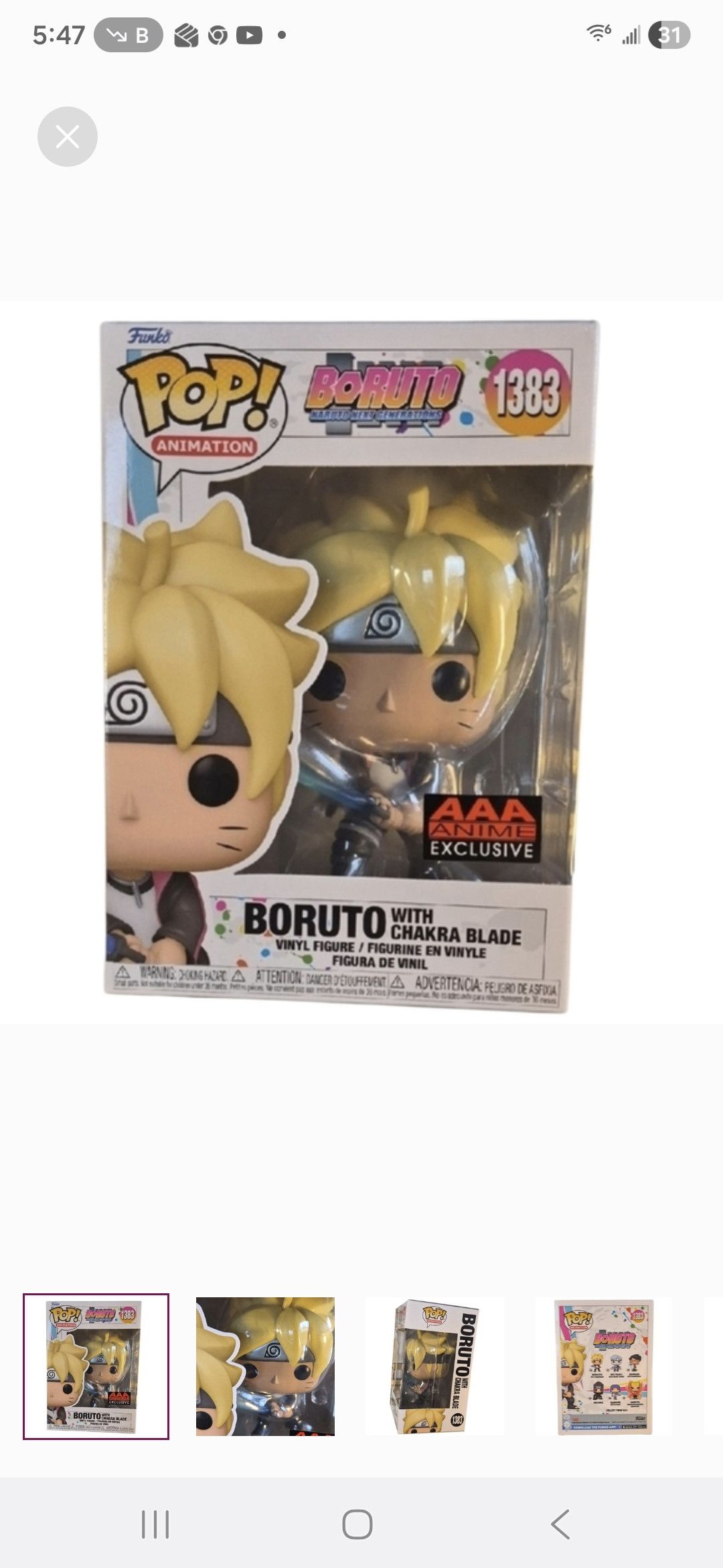 Other Funko × Naruto Nxt Gen Baruto wit Chakra Sword Vinyl Figure Size ONE SIZE - 1 Thumbnail