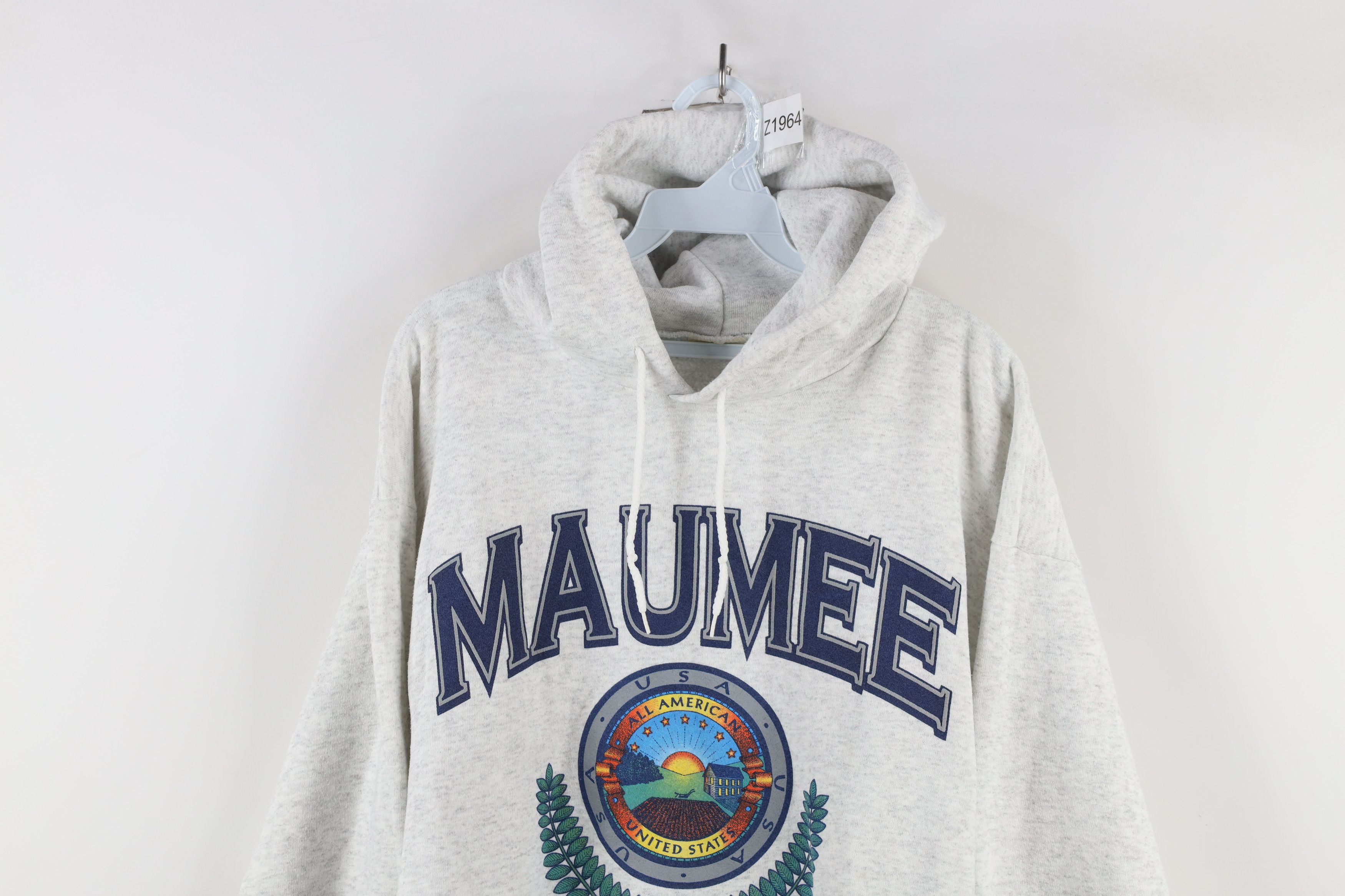 Vintage Vintage 90s Streetwear Maumee Ohio Hoodie Sweatshirt USA Size US XL / EU 56 / 4 - 2 Thumbnail