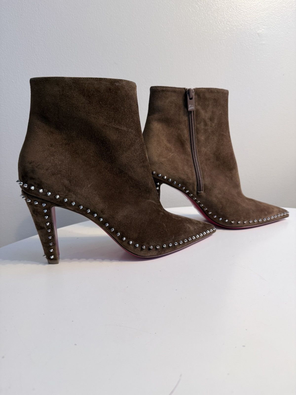 Christian Louboutin NEW UNWORN LOUBOUTIN Vidura studded suede ankle boots flaws Size US 10 / IT 40 - 5 Thumbnail