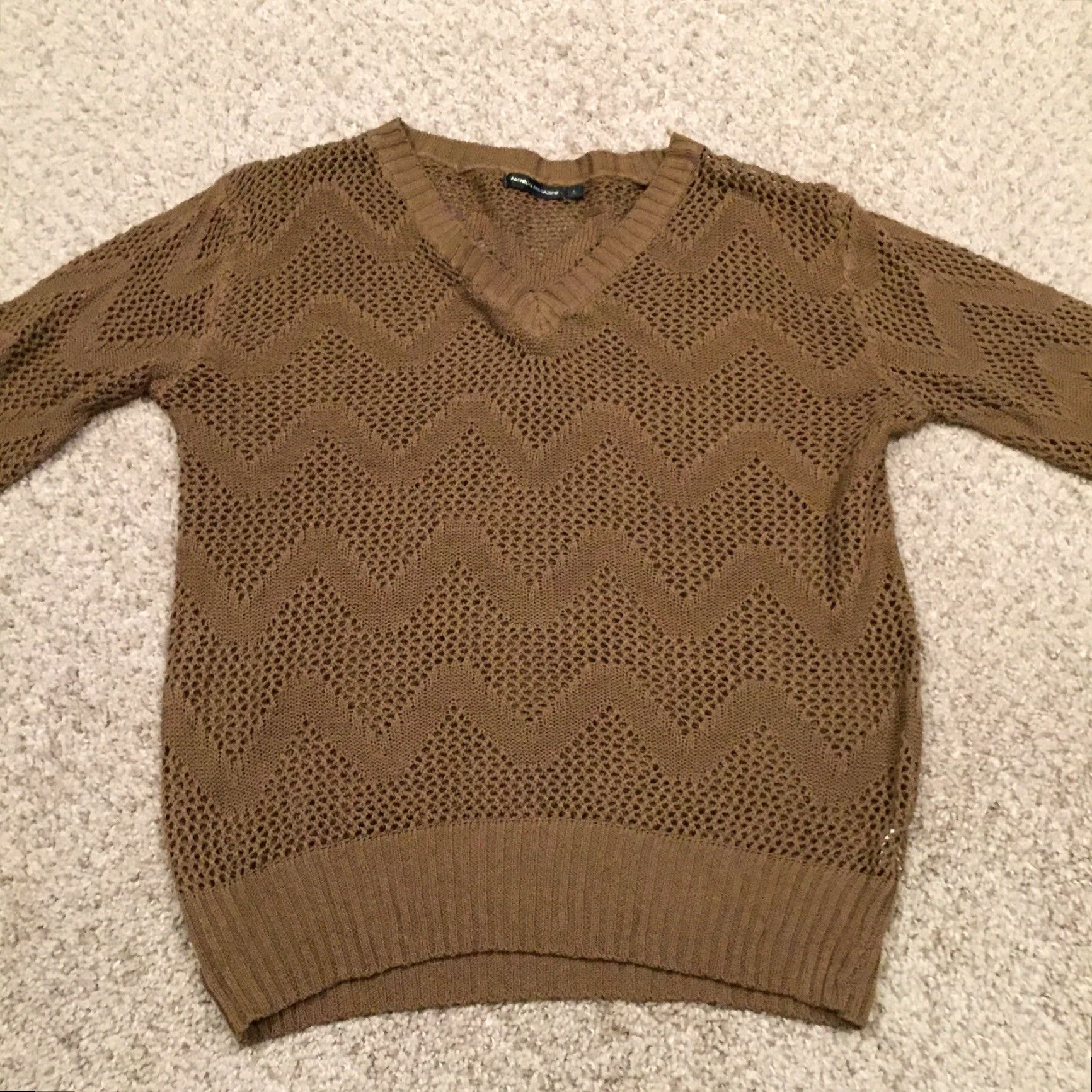 Vintage Fashion Magazine Sweater Womens Large Brown Open Knit V-Neck Long Sleeve Size L / US 10 / IT 46 - 5 Thumbnail