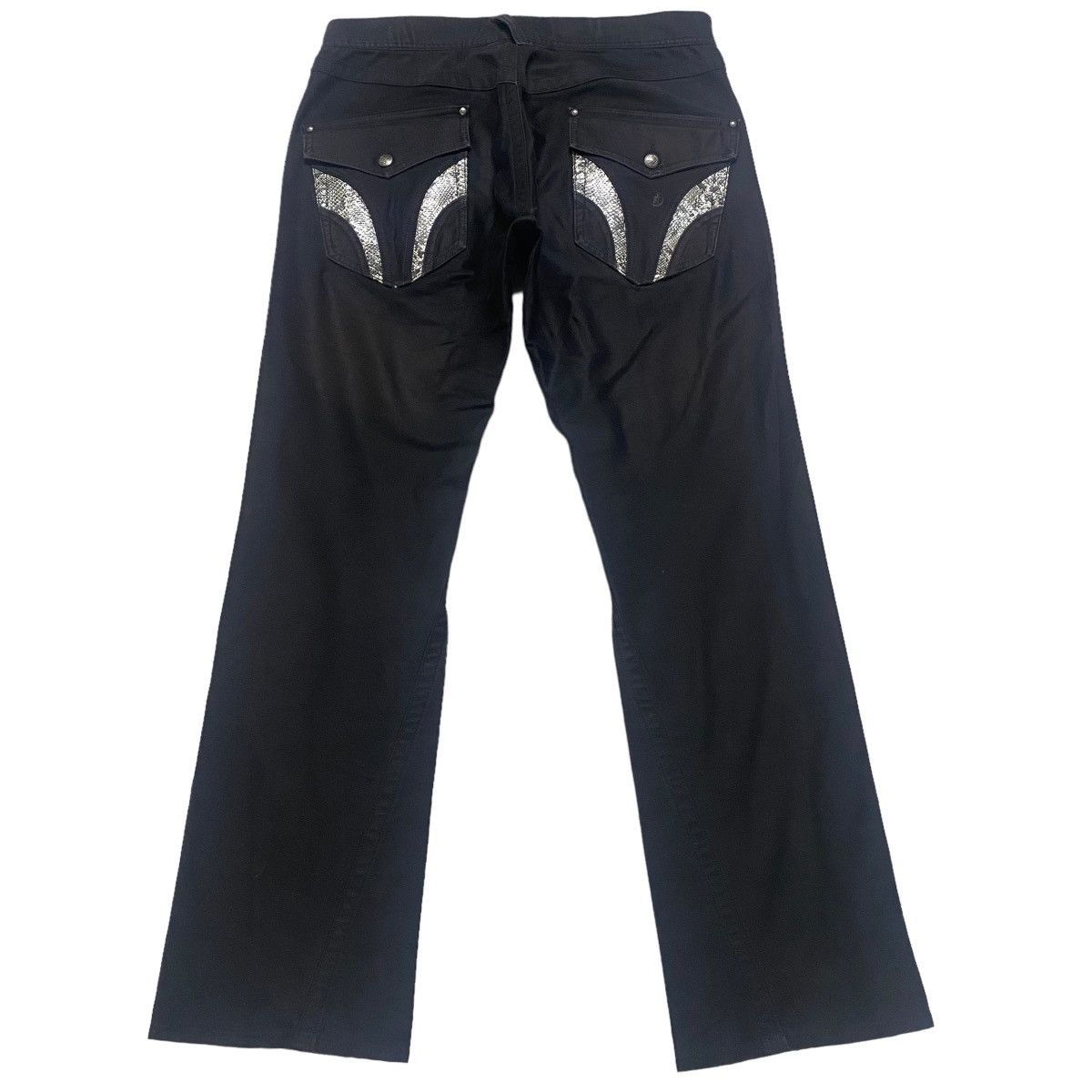 image of If Six Was Nine x Nicole Club Hideways Snake Skin Trimmed Pants in Black (Size 34)