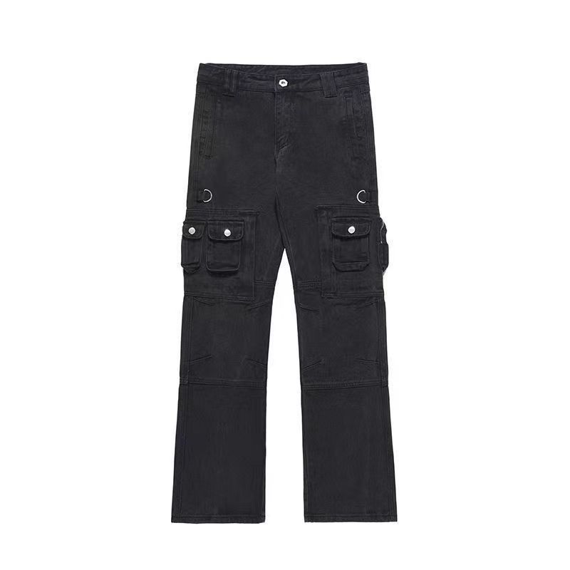Japanese Brand × Jean Black multi-pocket micro-flare wide-leg jeans Size US 30 / EU 46 - 6 Thumbnail