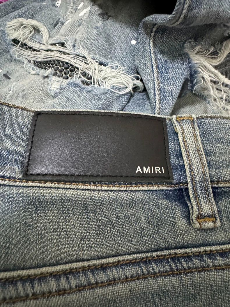 Amiri Amiri 18FW Ink Blue Diamond Destroyed Blue jeans Size US 30 / EU 46 - 3 Thumbnail
