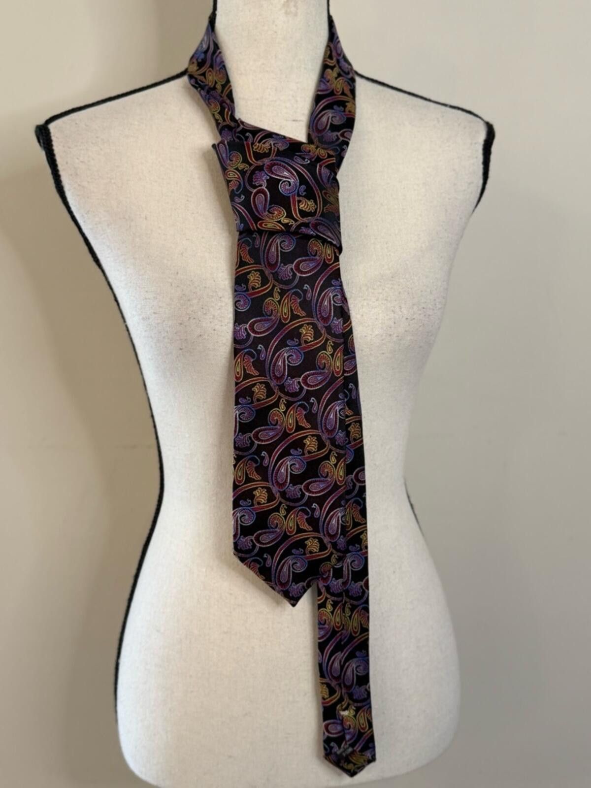 Other Jon Randall Jr. silk paisley tie purple yellow red blue Size ONE SIZE - 1 Thumbnail