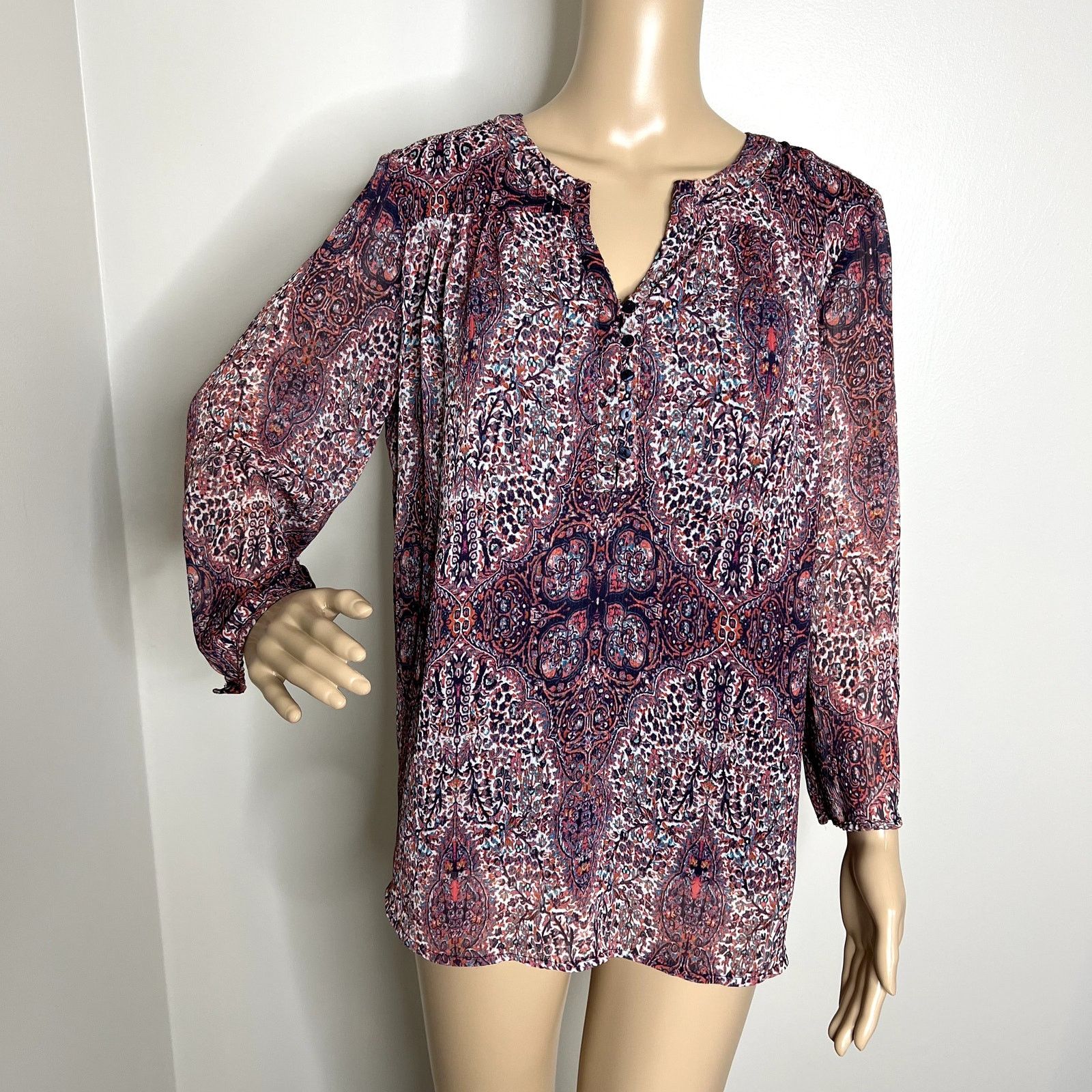 St. Johns Bay St John's Bay Patterned Peasant Top Size XL / US 12-14 / IT 48-50 - 7 Thumbnail