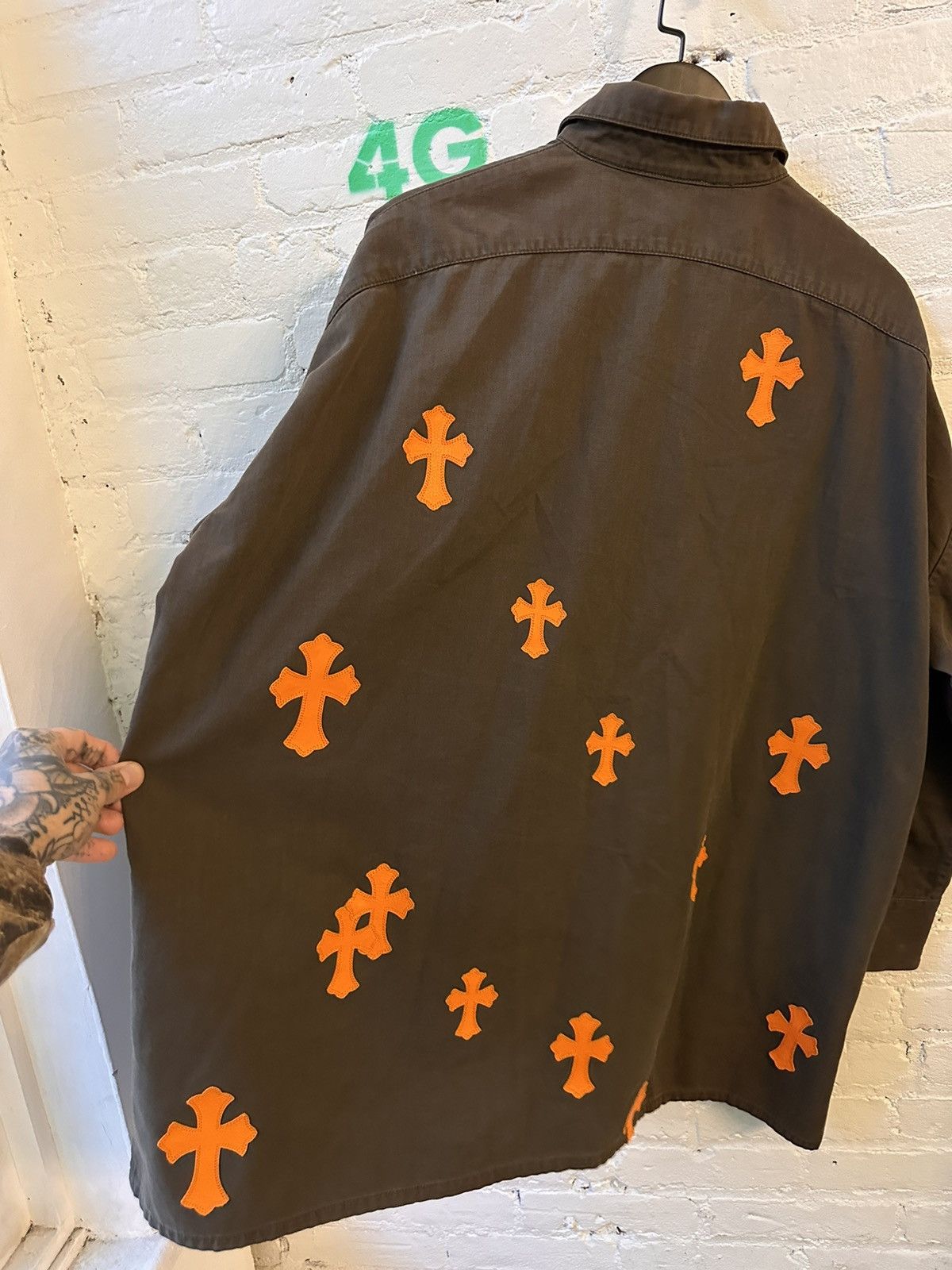 Chrome Hearts CHROME HEARTS 1/1 FLOODED CROSS PATCH JACKET SHIRT M/L/XL Size US XL / EU 56 / 4 - 1 Thumbnail