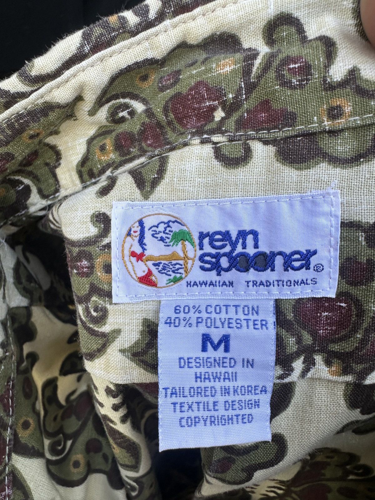 Reyn Spooner Reyn Spooner Beige/Green Hawaiian Print 3/4 Button Men's M Size US M / EU 48-50 / 2 - 4 Thumbnail
