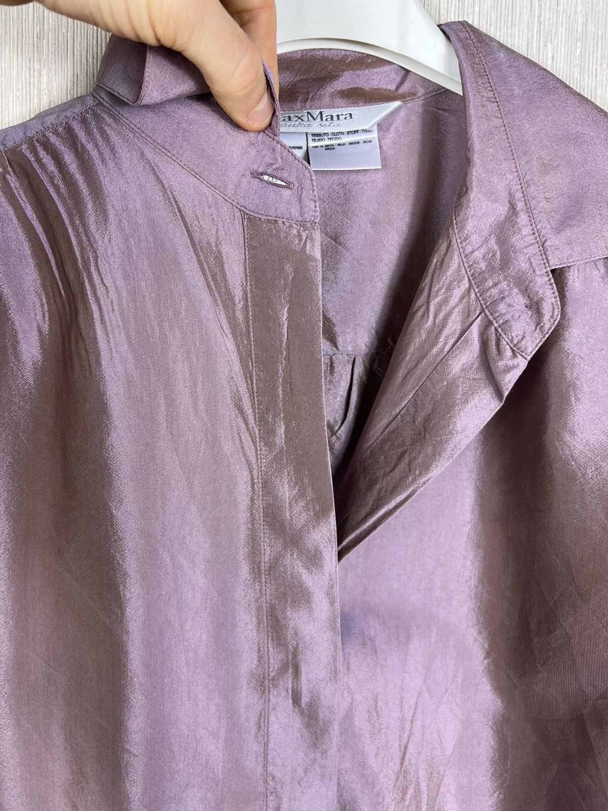 Max Mara Max Mara pure seta 100% silk button up shiny shirt luxury Size M / US 6-8 / IT 42-44 - 10 Thumbnail