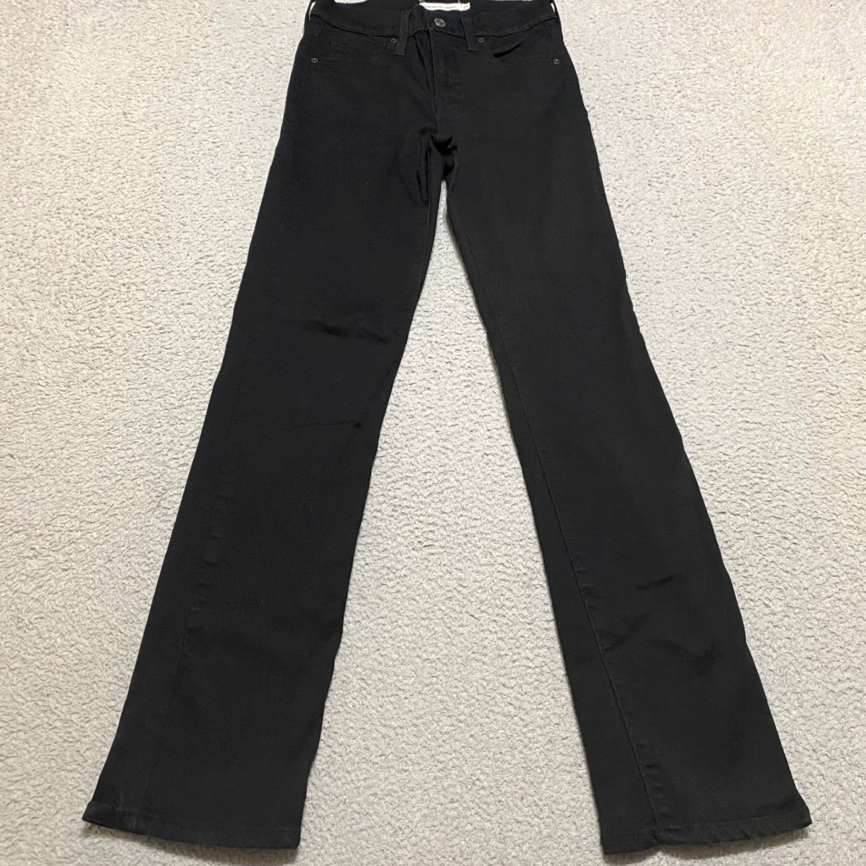 Levi's Levi's 724 Jeans Black Dark Wash High Rise Straight Leg Womens Size 25 Denim Regular Fit Size 42" / US 20 - 2 Thumbnail