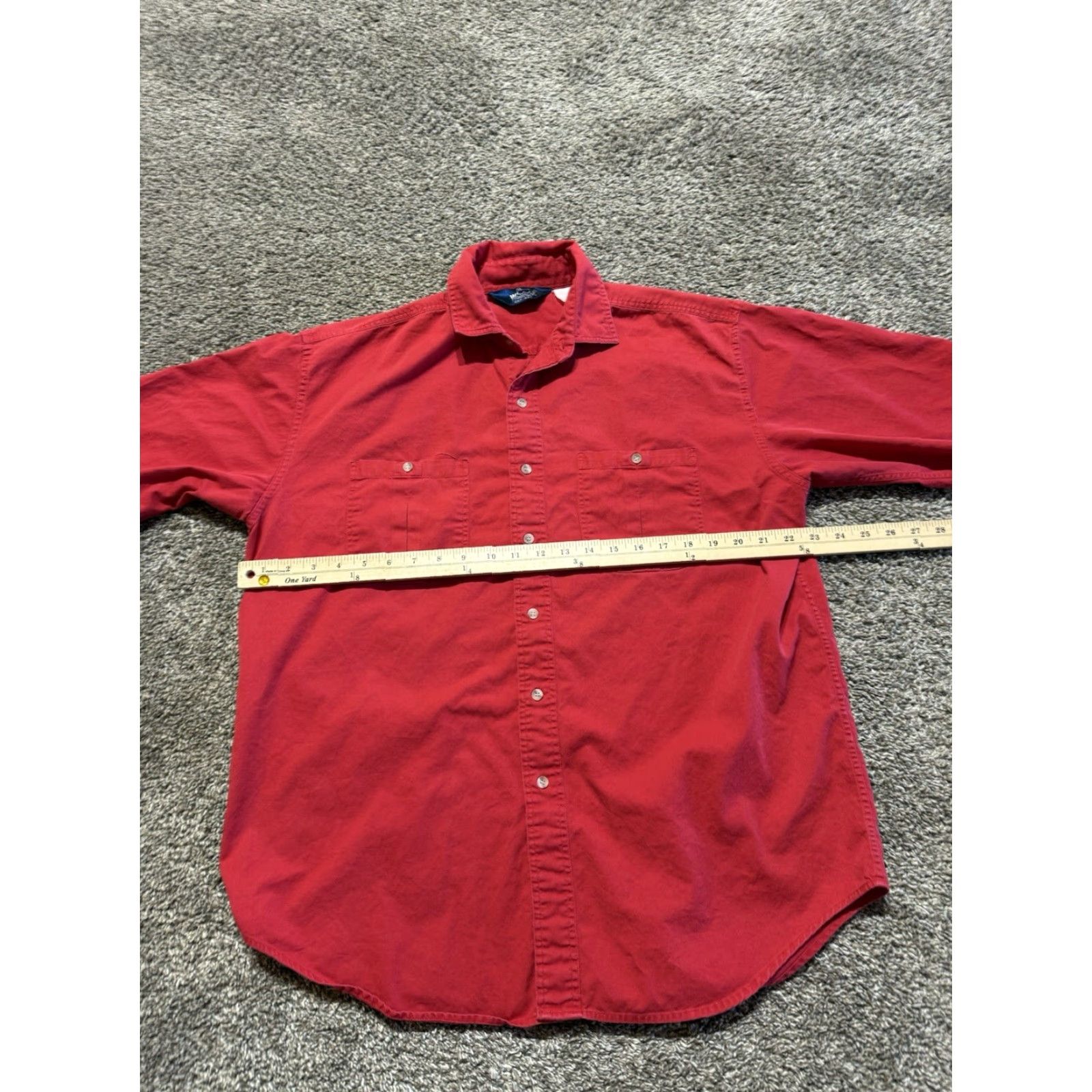 Vintage VINTAGE Woolrich Mens Shirt Button Down XL X-Large Red Solid Short Sleeve Size US XL / EU 56 / 4 - 6 Thumbnail