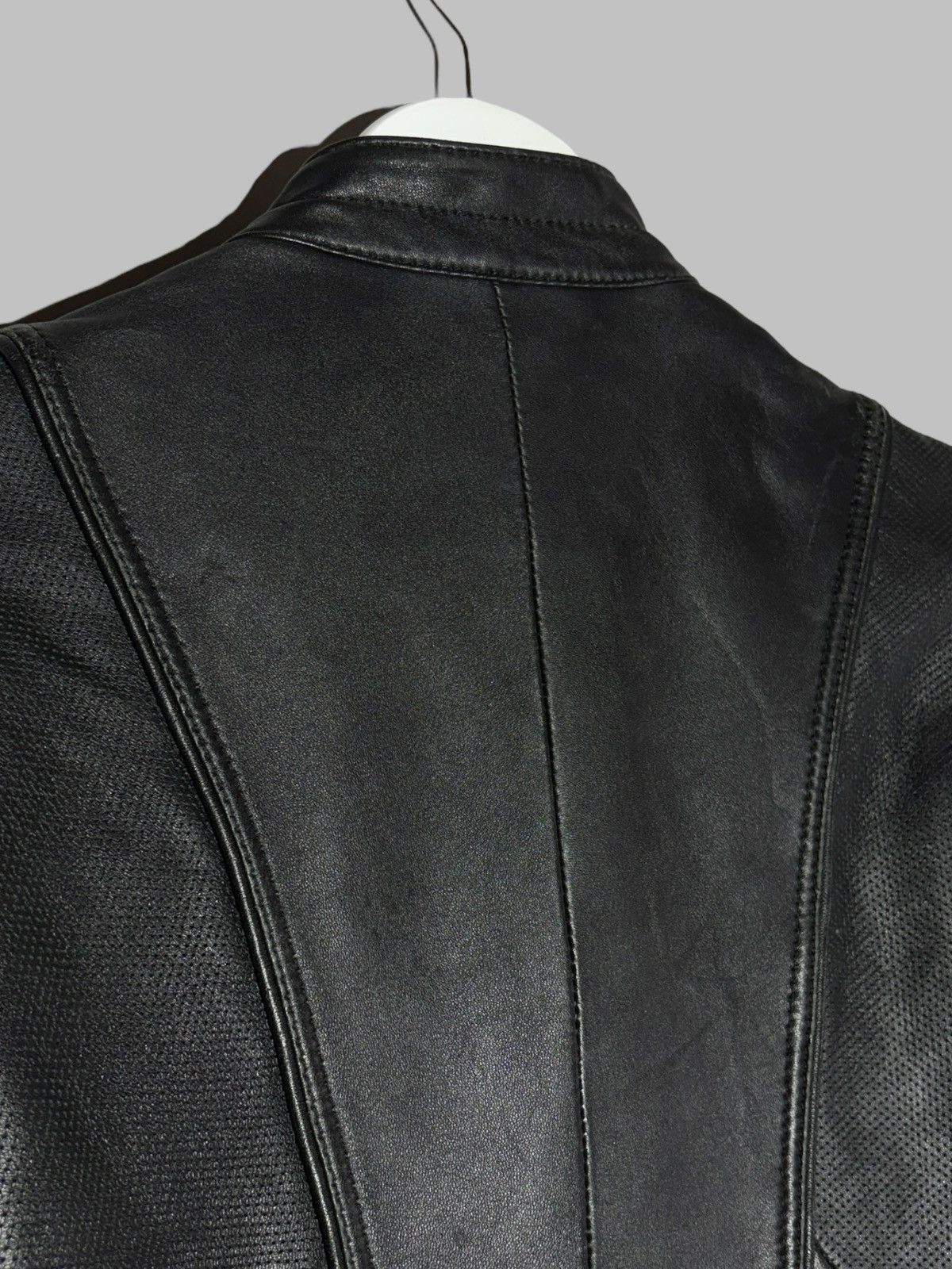 Bcbgmaxazria Bcbgmaxazria Black Leather Moto Jacket Rick Owens Biker Vibe Size M / US 6-8 / IT 42-44 - 18 Thumbnail