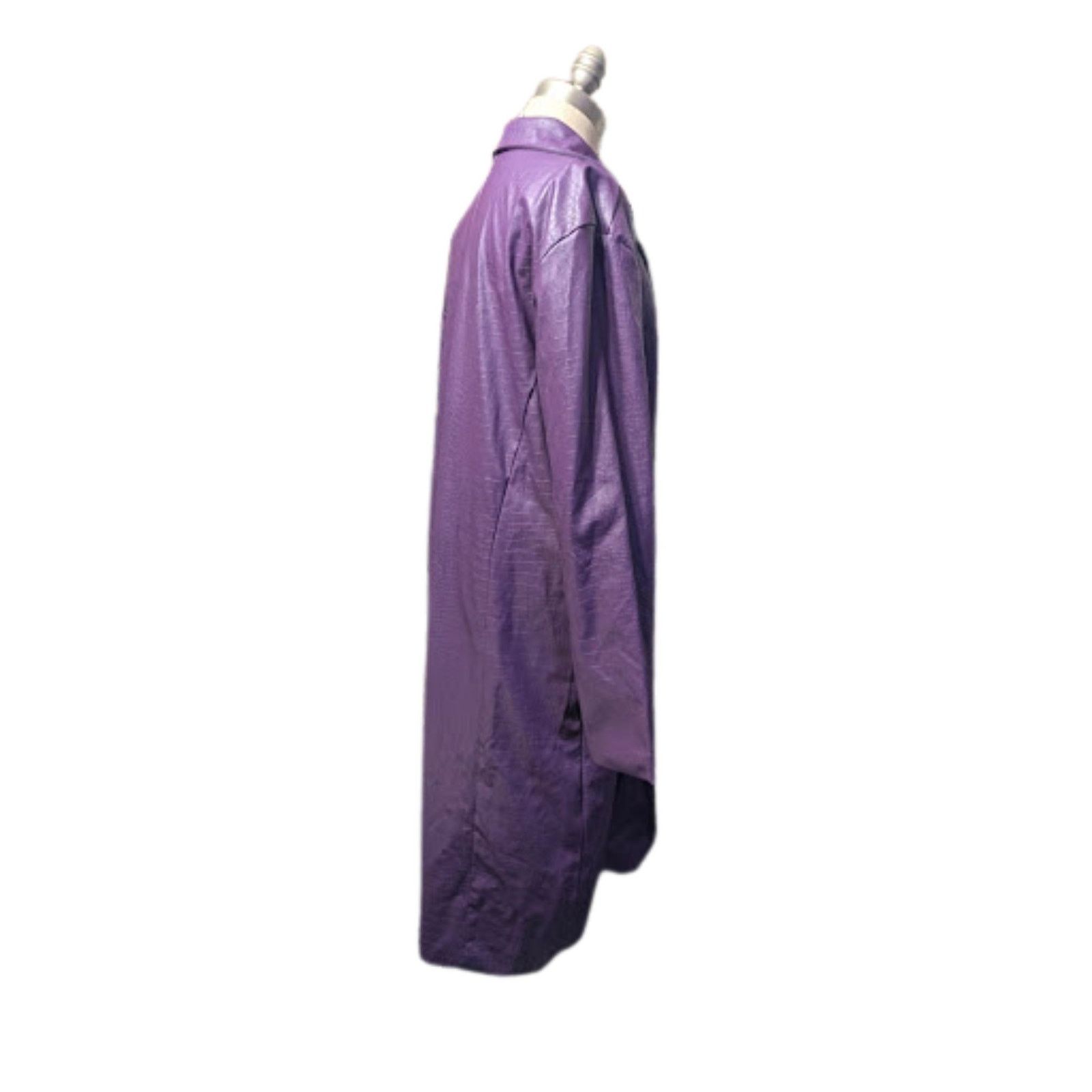 Unknown London Suicide Squad Joker Purple Faux Leather Coat Men's L USED Size US L / EU 52-54 / 3 - 4 Thumbnail