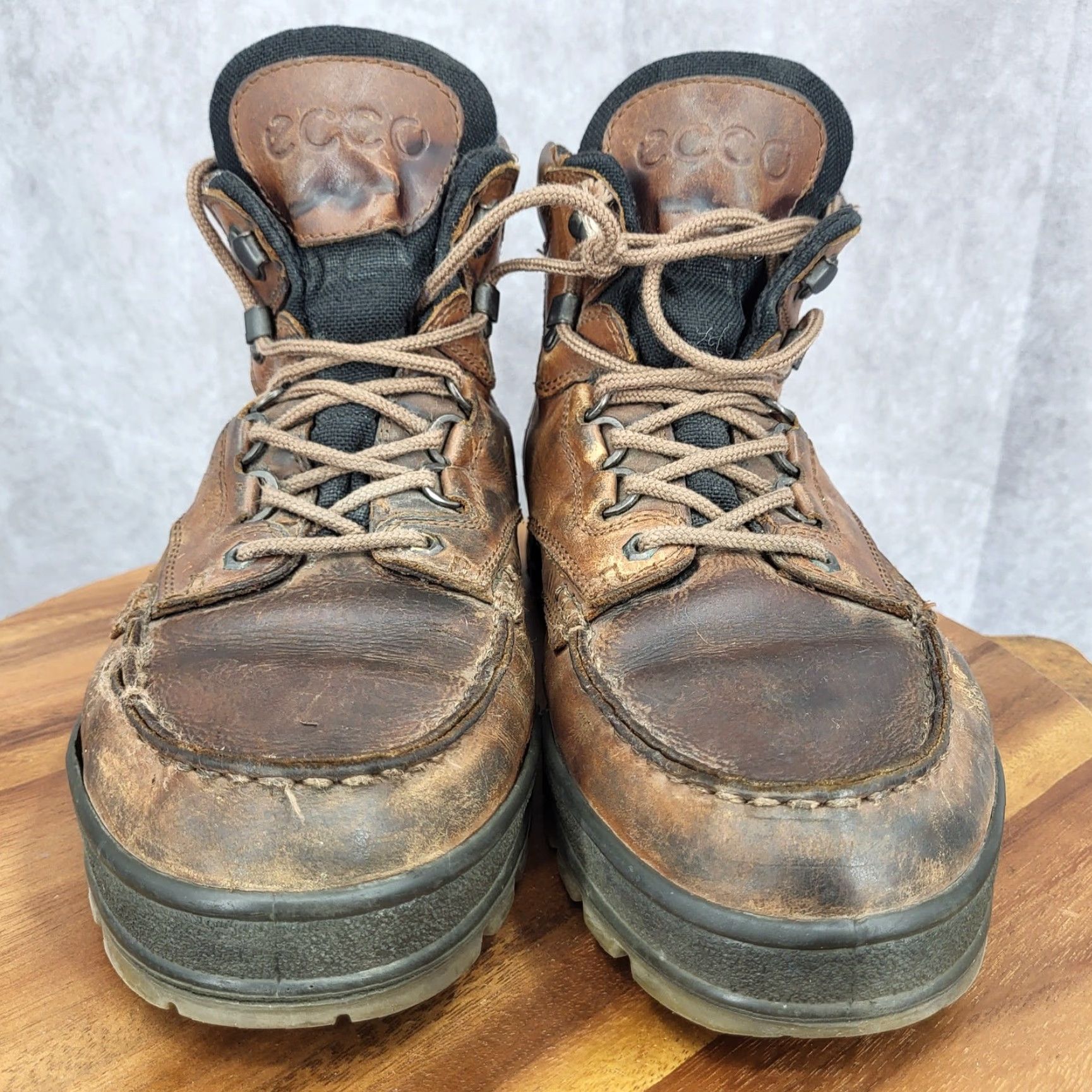 Ecco Ecco Track II Hiking Boots Mens 46 EU 12 / 12.5 Brown Leather Waterproof Boot Size US 12 / EU 45 - 3 Thumbnail