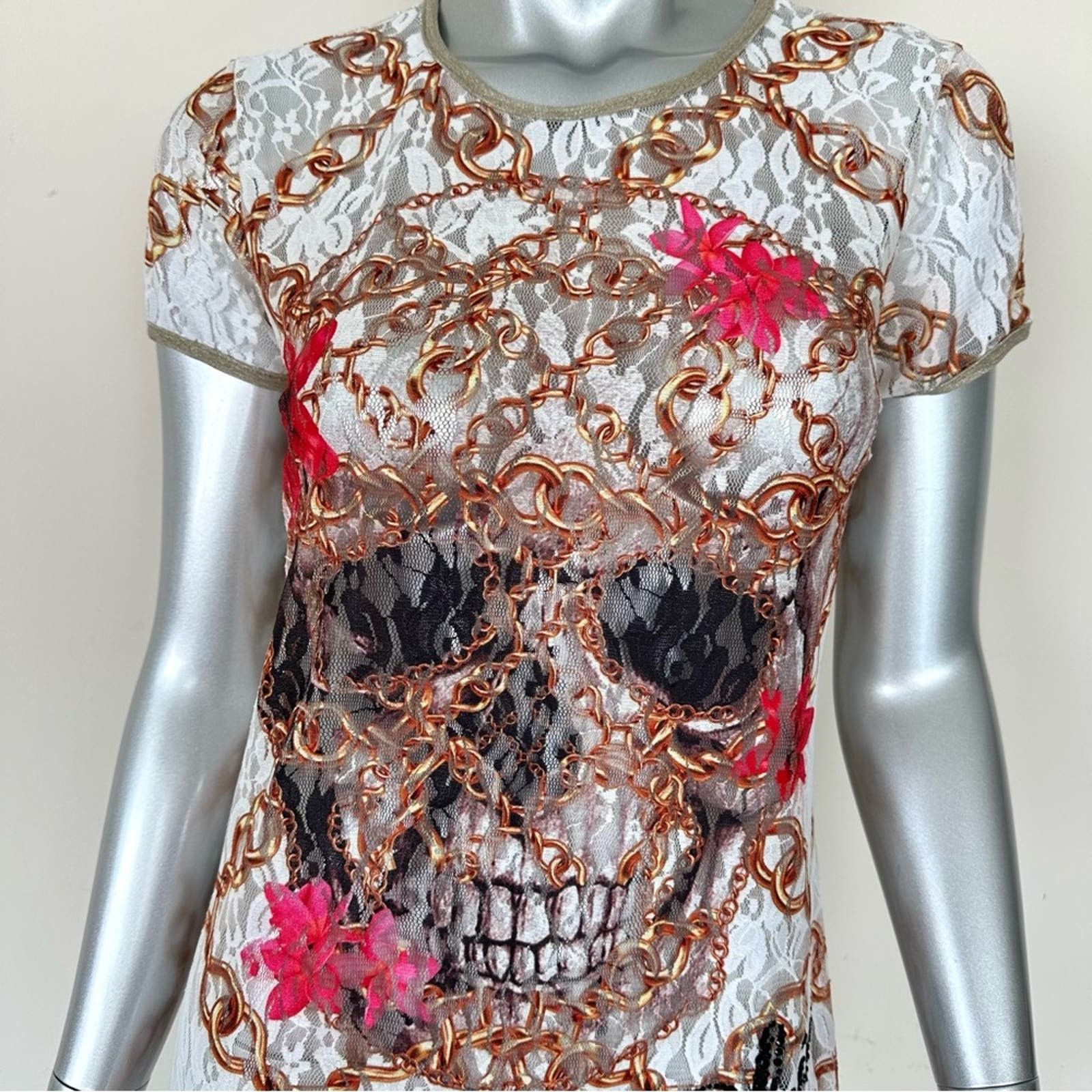 Philipp Plein women sheer top size M Authentic Retail 750$