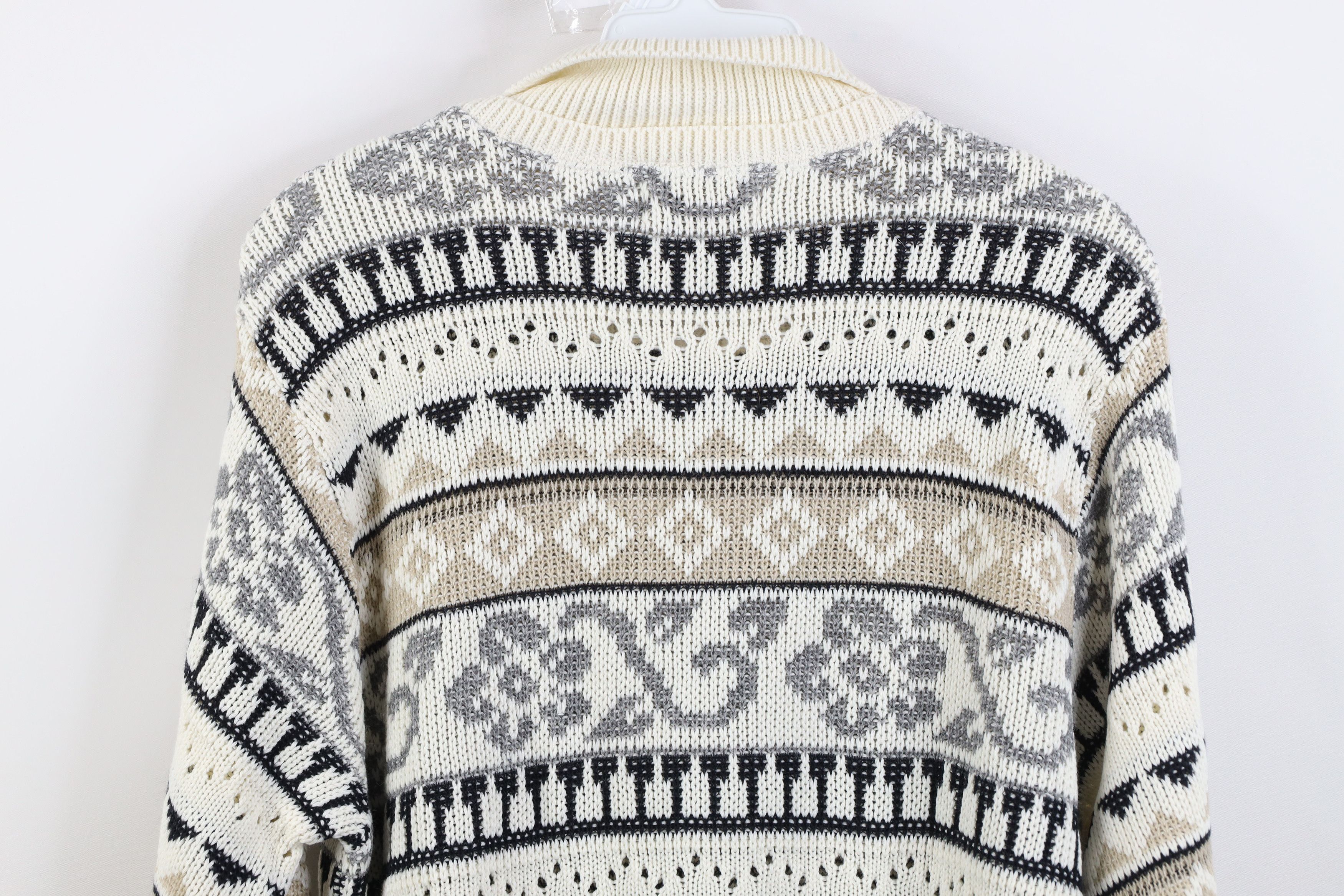 Vintage Vintage 90s Streetwear Fair Isle Knit Collared Sweater USA Size S / US 4 / IT 40 - 12 Thumbnail