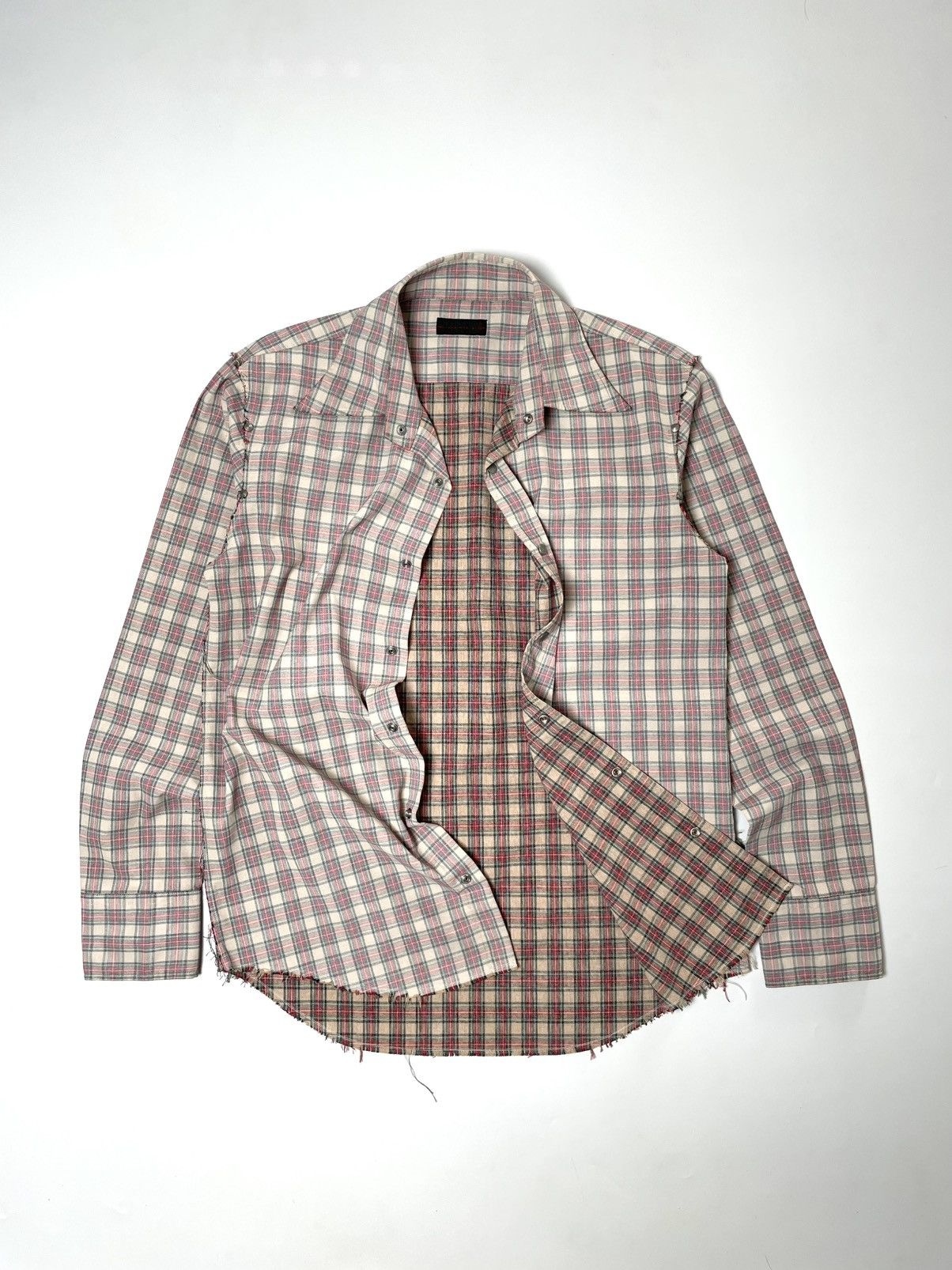 Japanese Brand Morgan Homme Studded Distressed Plaid Flannel Shirt Size US L / EU 52-54 / 3 - 5 Thumbnail