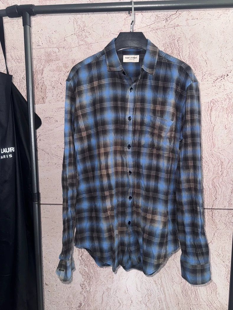 Saint Laurent Paris Saint Laurent Paris size 38 16 SS Gradient Plaid Shirt 250 Size US M / EU 48-50 / 2 - 1 Thumbnail
