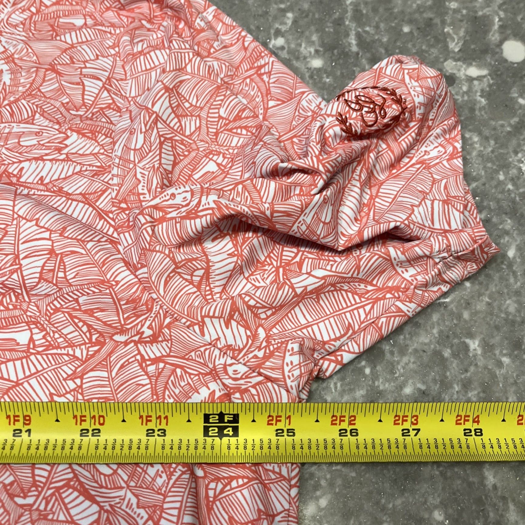 Vintage Scales Polo Shirt Mens XL Orange AOP Printed Golf Performance Stretch Shirt Size US XL / EU 56 / 4 - 5 Thumbnail