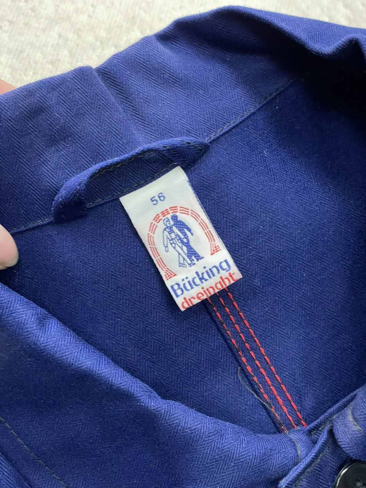Le Laboureur Vintage 70s/80s French Cotton Twill Chore Jacket Indigo Size US XL / EU 56 / 4 - 4 Thumbnail