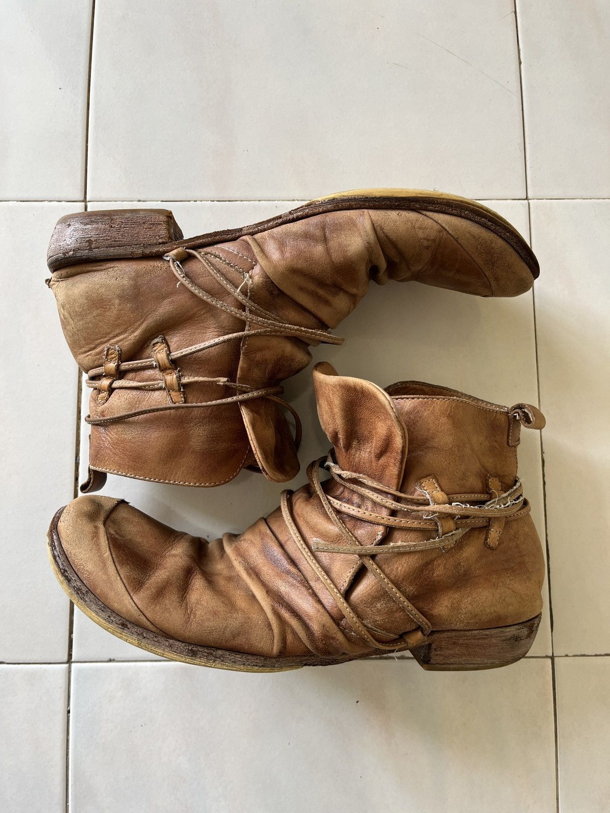 Japanese Brand 2000’s Whoop EE Lace Up Boots Size US 8 / EU 41 - 2 Thumbnail