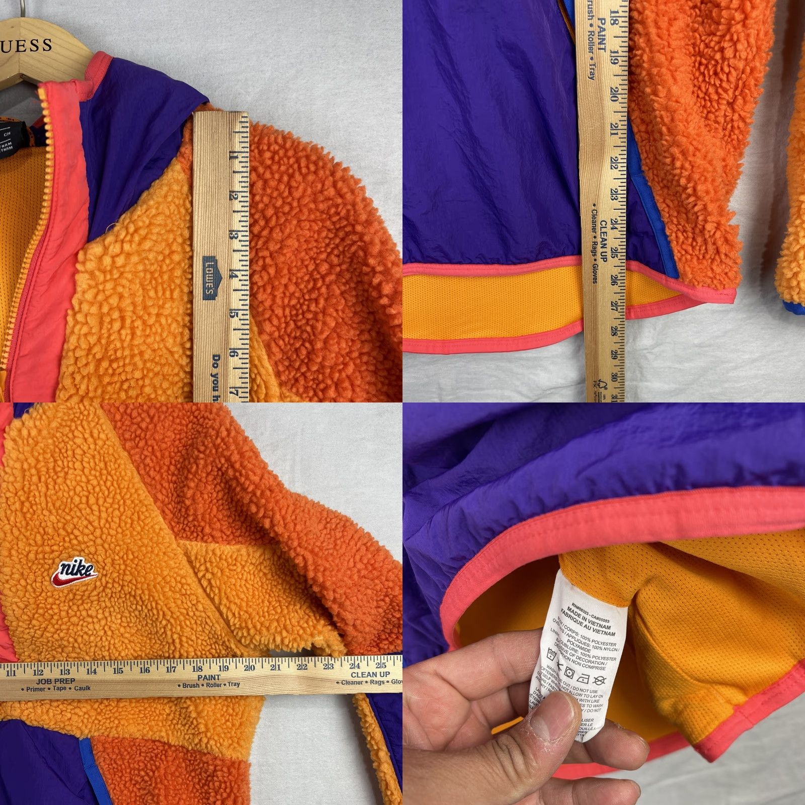 Nike Nike Jacket Mens Small Orange 1/2 Zip Hooded Fleece Sherpa Deep Pile Sportswear Jacket Size US S / EU 44-46 / 1 - 8 Thumbnail
