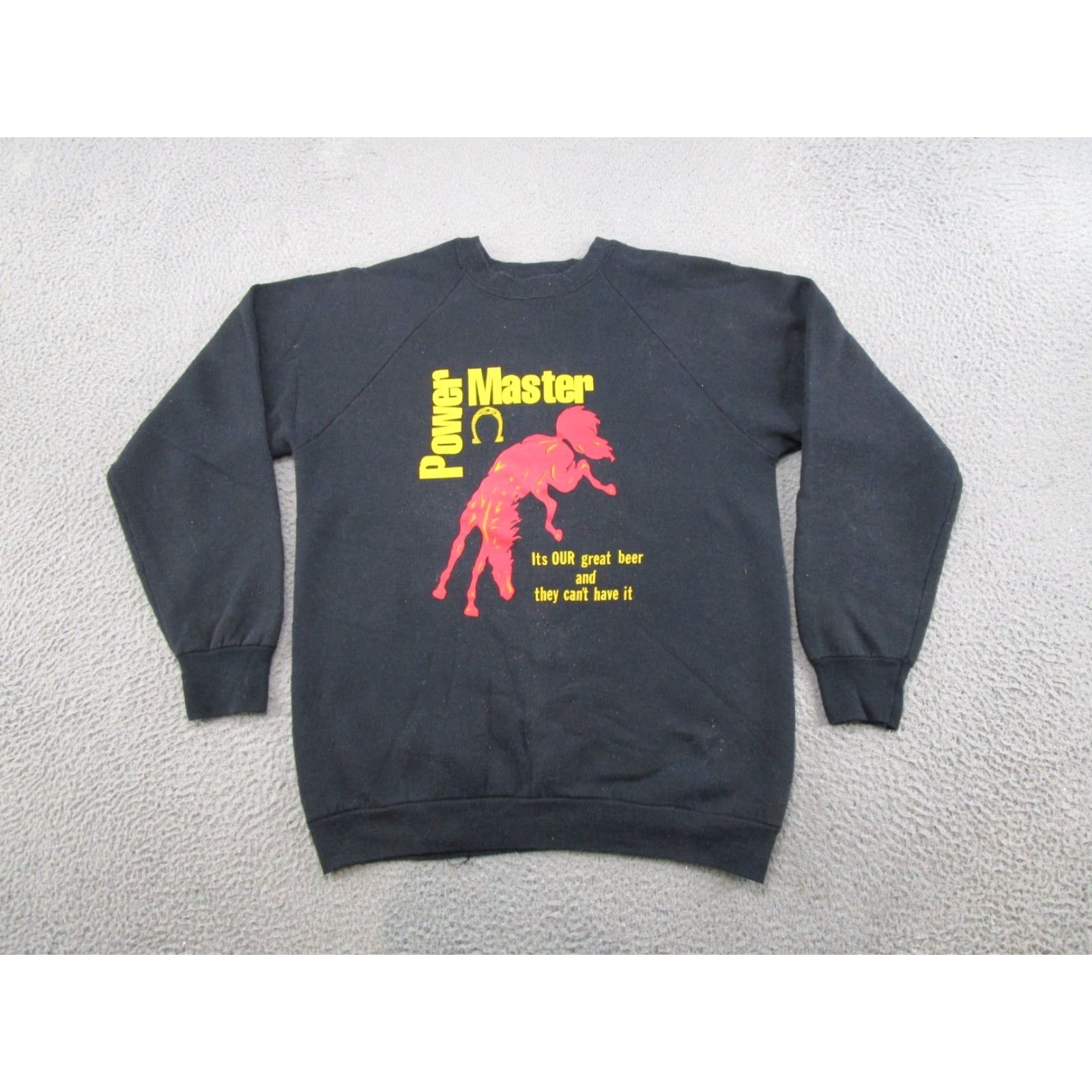 Fruit Of The Loom VINTAGE Colt 45 Malt Liquor Power Master Double Sided Sweatshirt Raglan Size L Black Nike? Size US L / EU 52-54 / 3 - 3 Thumbnail