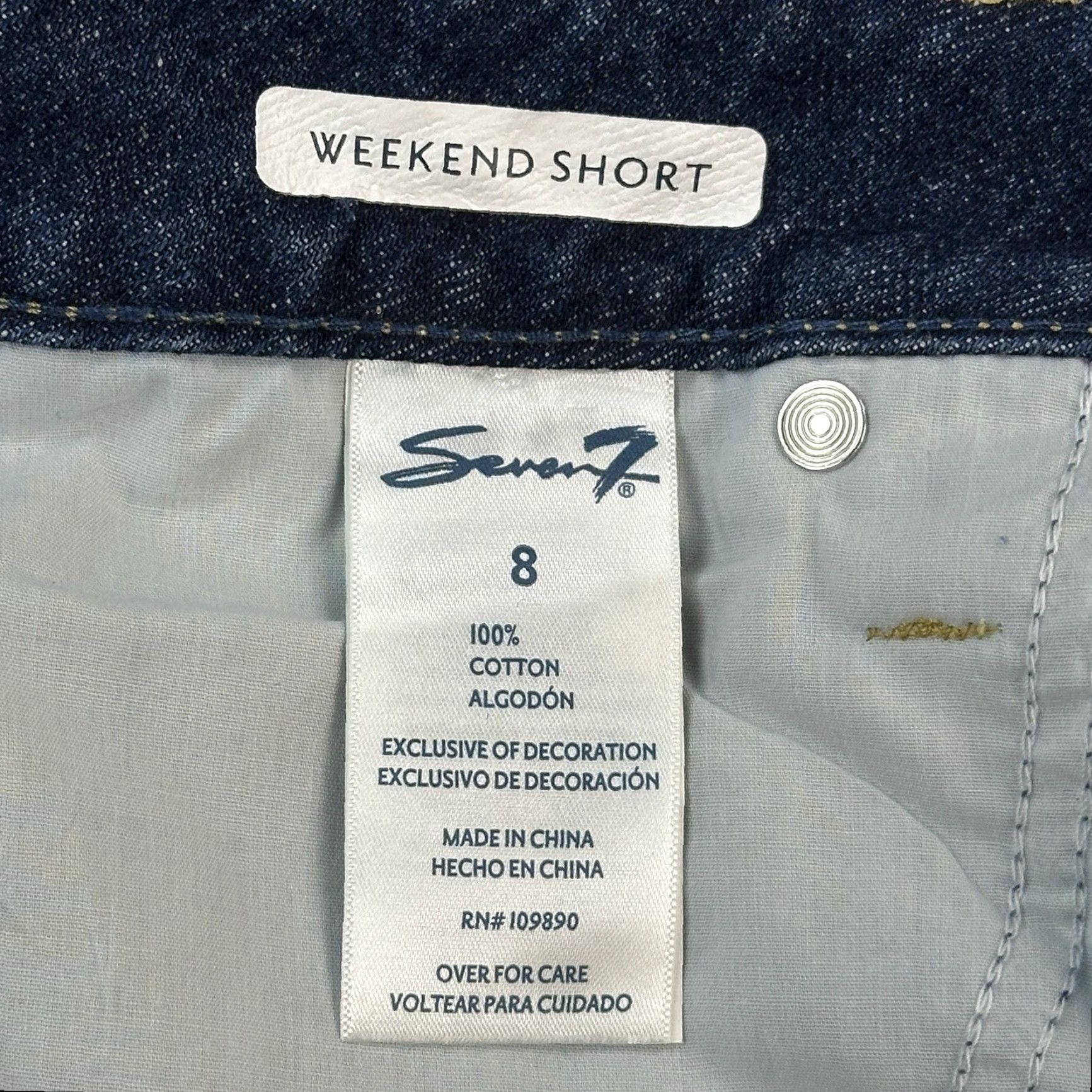 Vintage Seven7 Weekend Shorts Women’s 8 Dark Wash Fray Hem Distressed Outdoor NWT Size 30" / US 8 / IT 44 - 7 Thumbnail