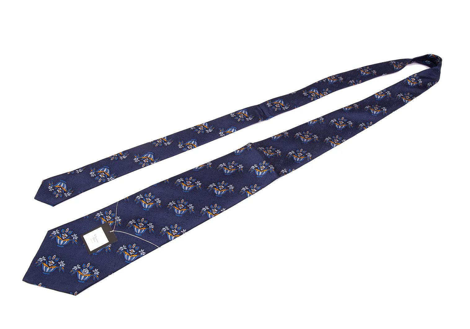 Dior Floral Print Tie in Navy and Light Blue Size ONE SIZE - 2 Thumbnail