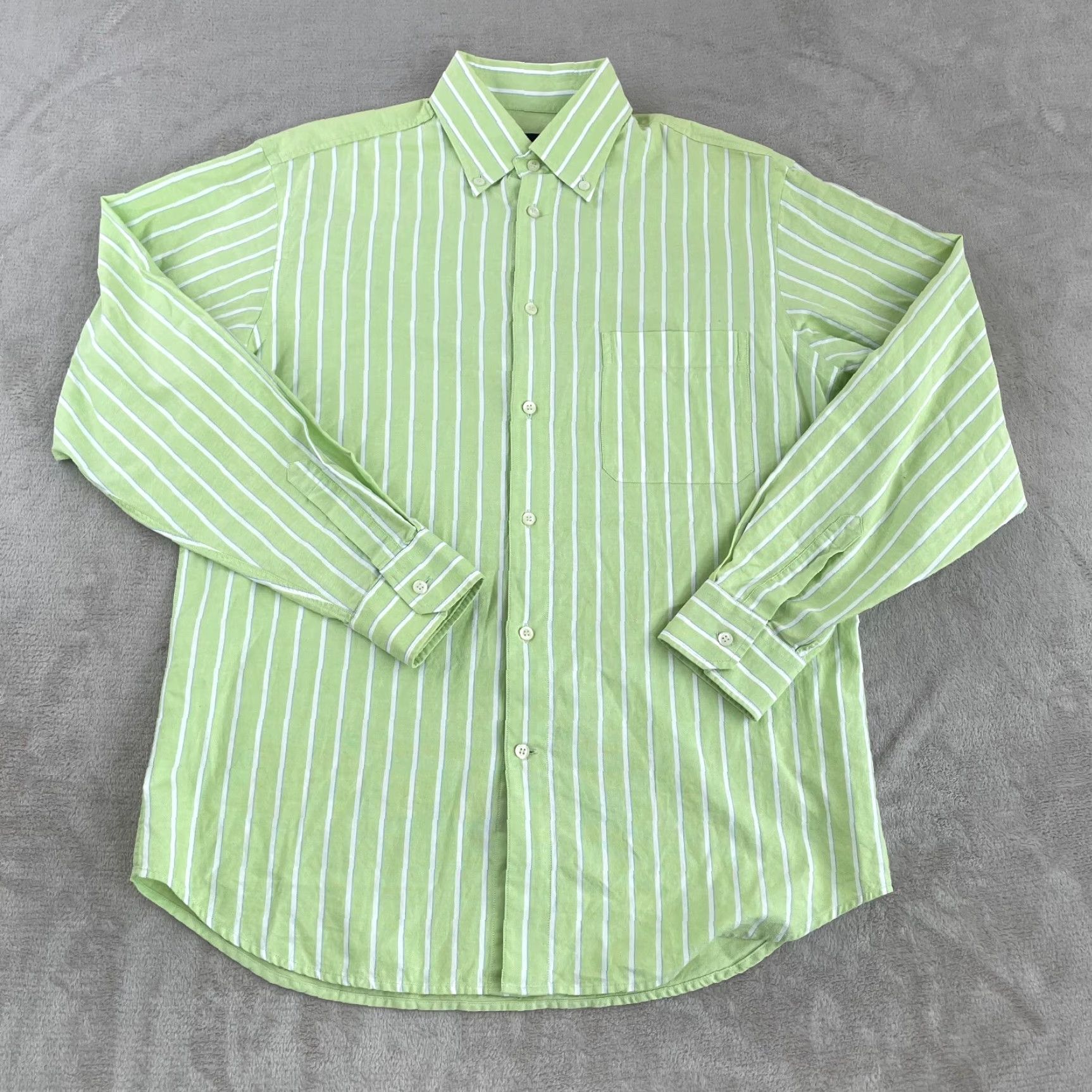 Ermenegildo Zegna Ermenegildo Zegna Sport Shirt Men Medium Green Striped Long Sleeve NWOT 75 Size US M / EU 48-50 / 2 - 3 Thumbnail