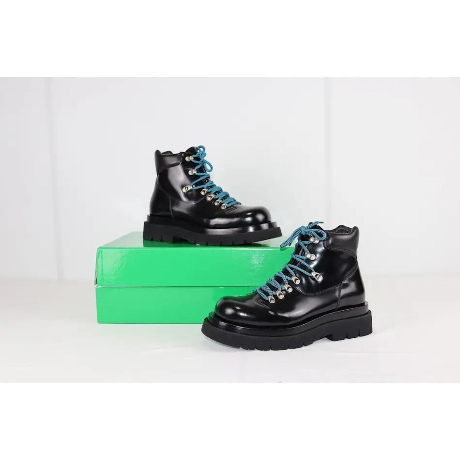 Bottega Veneta o1rshd1 Hiking Lug Gloss Vinyl Boots in Black Size US 12 / EU 45 - 6 Thumbnail