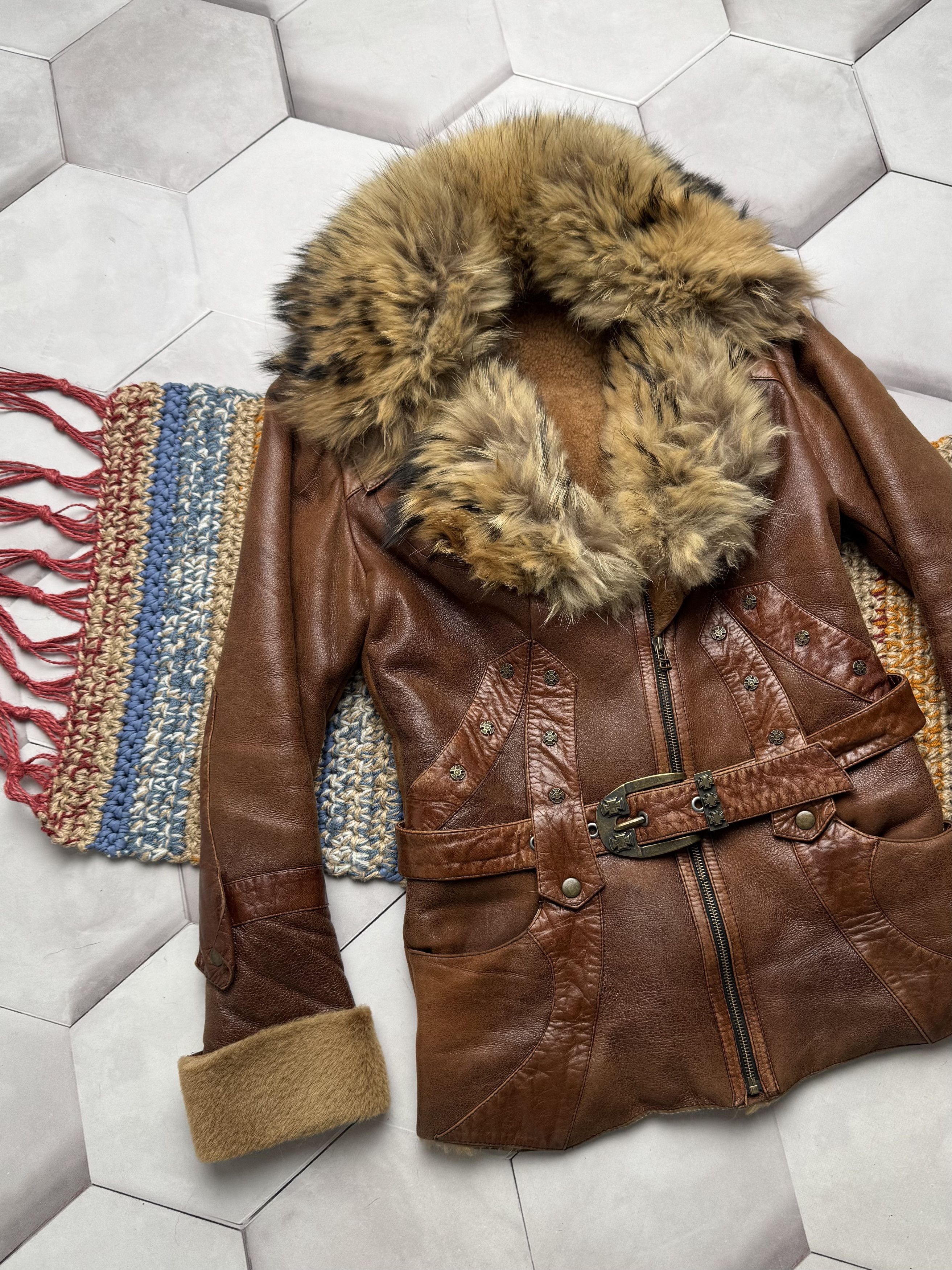 Japanese Brand Vintage Real Sheepskin Coat (E4) Size S / US 4 / IT 40 - 2 Thumbnail