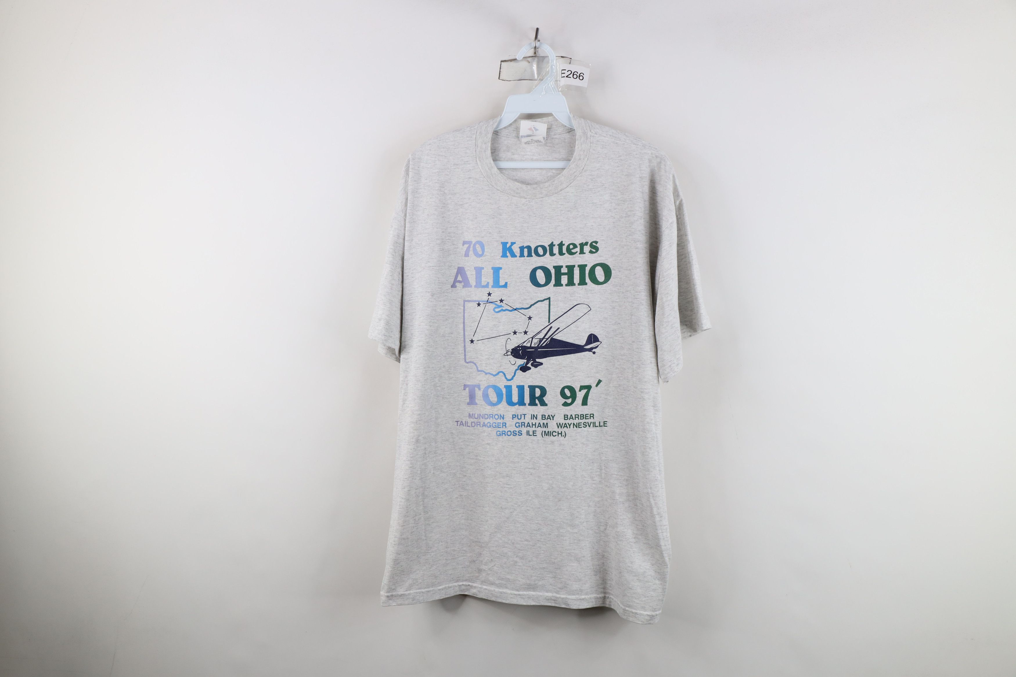 Vintage Vintage 90s 70 Knotters All Ohio Airplane T-Shirt Gray Size US XL / EU 56 / 4 - 1 Thumbnail