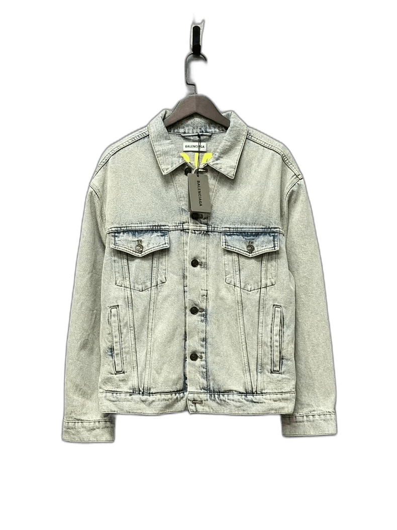 balenciaga logo denim jacket with tags