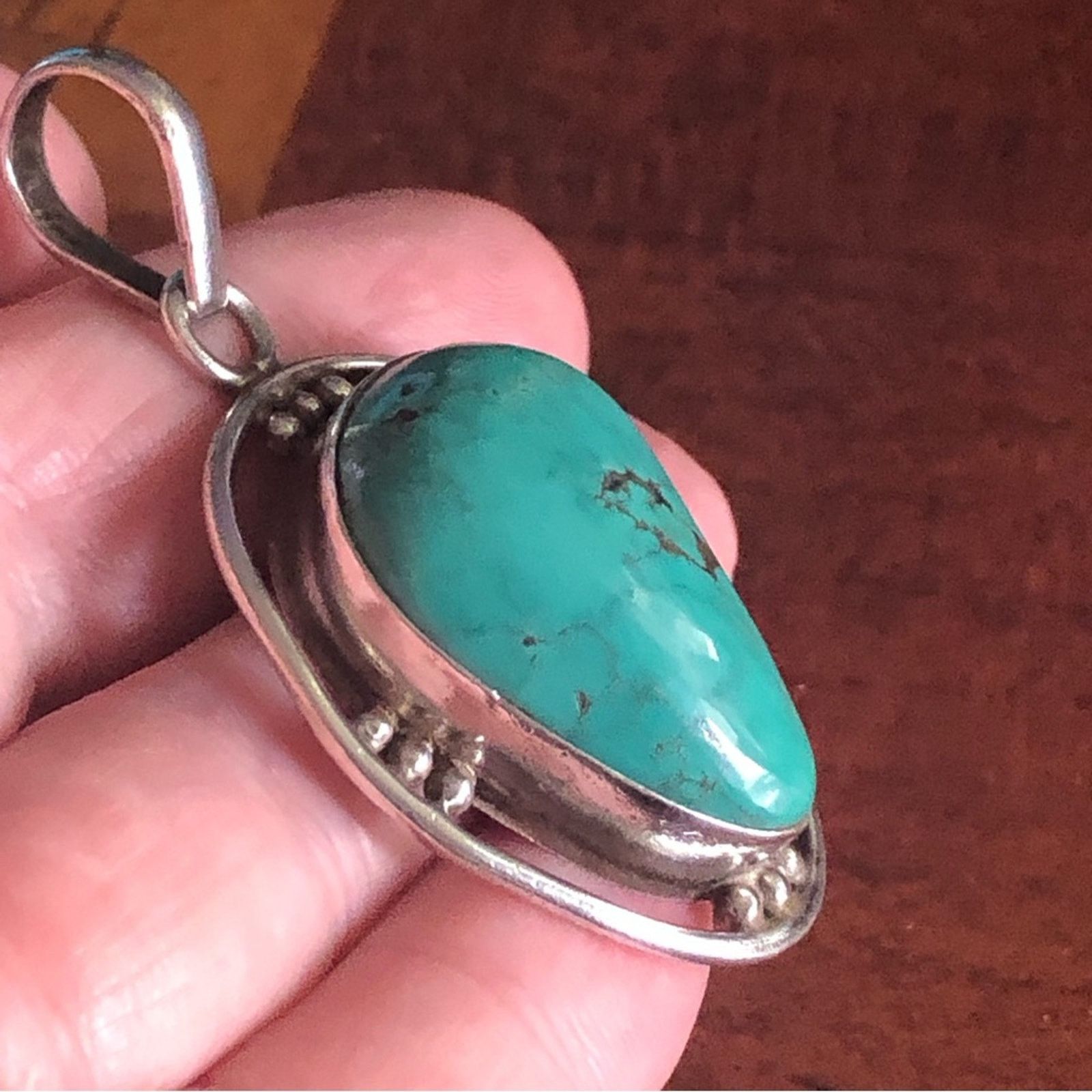 Vintage Vintage Native American Navajo MD 925 turquoise pendant Size ONE SIZE - 5 Thumbnail