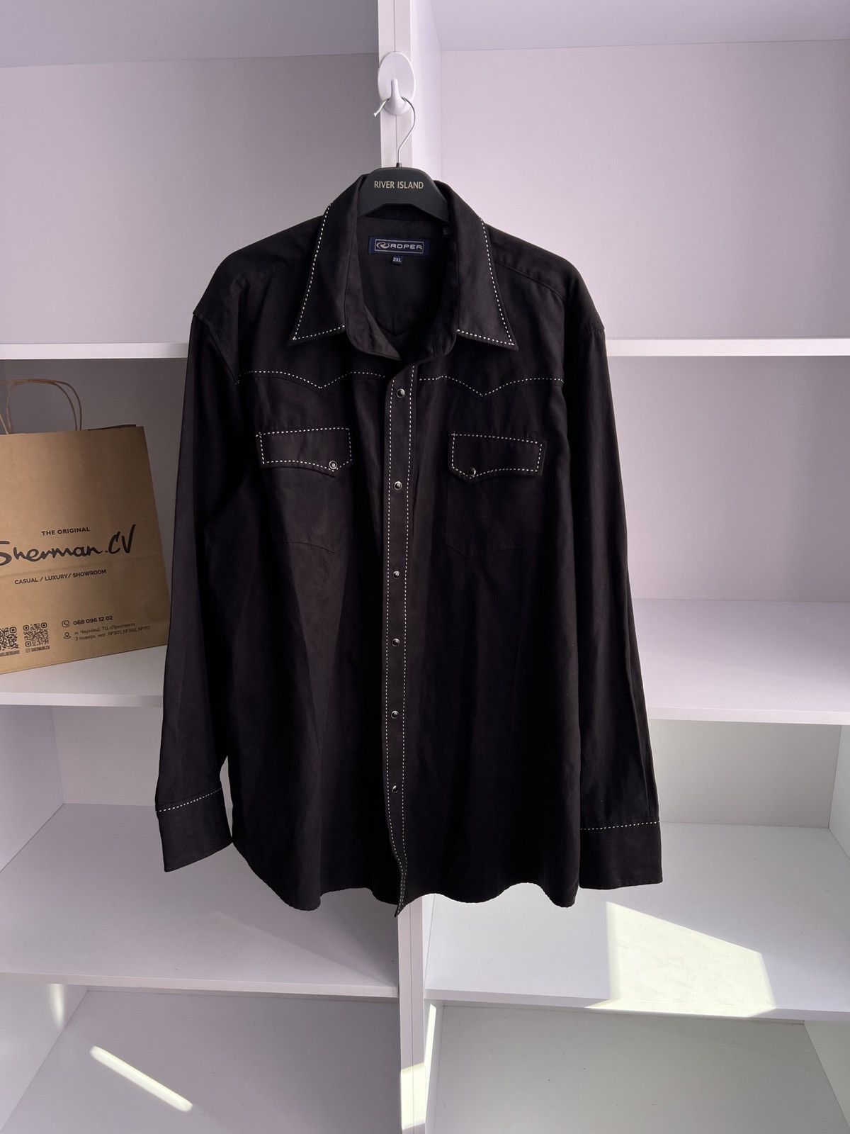 Roper × Vintage Vintage Roper Black Button Up Shirt Size US XXL / EU 58 / 5 - 4 Thumbnail
