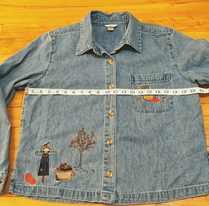 Vintage Vintage Christopher & Banks Halloween Pumpkin Denim Shirt M Size M / US 6-8 / IT 42-44 - 8 Thumbnail