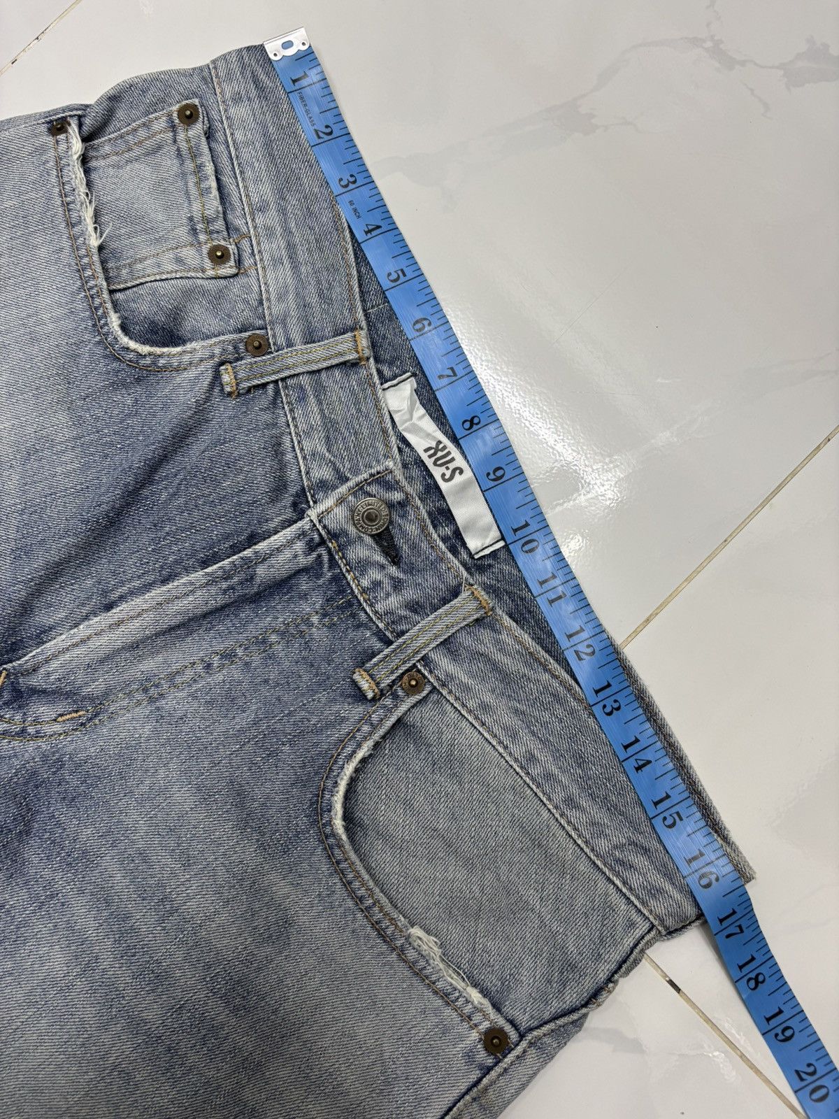 Kapital Edwin XV-S LOOSE STRAIGHT DISTRESSED DENIM JEANS Size US 33 - 9 Thumbnail