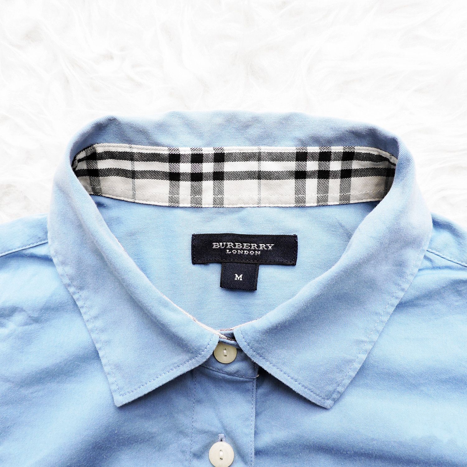 Burberry BURBERRY BLUE CHECK LONG SLEEVE SHIRT Size M / US 6-8 / IT 42-44 - 2 Thumbnail