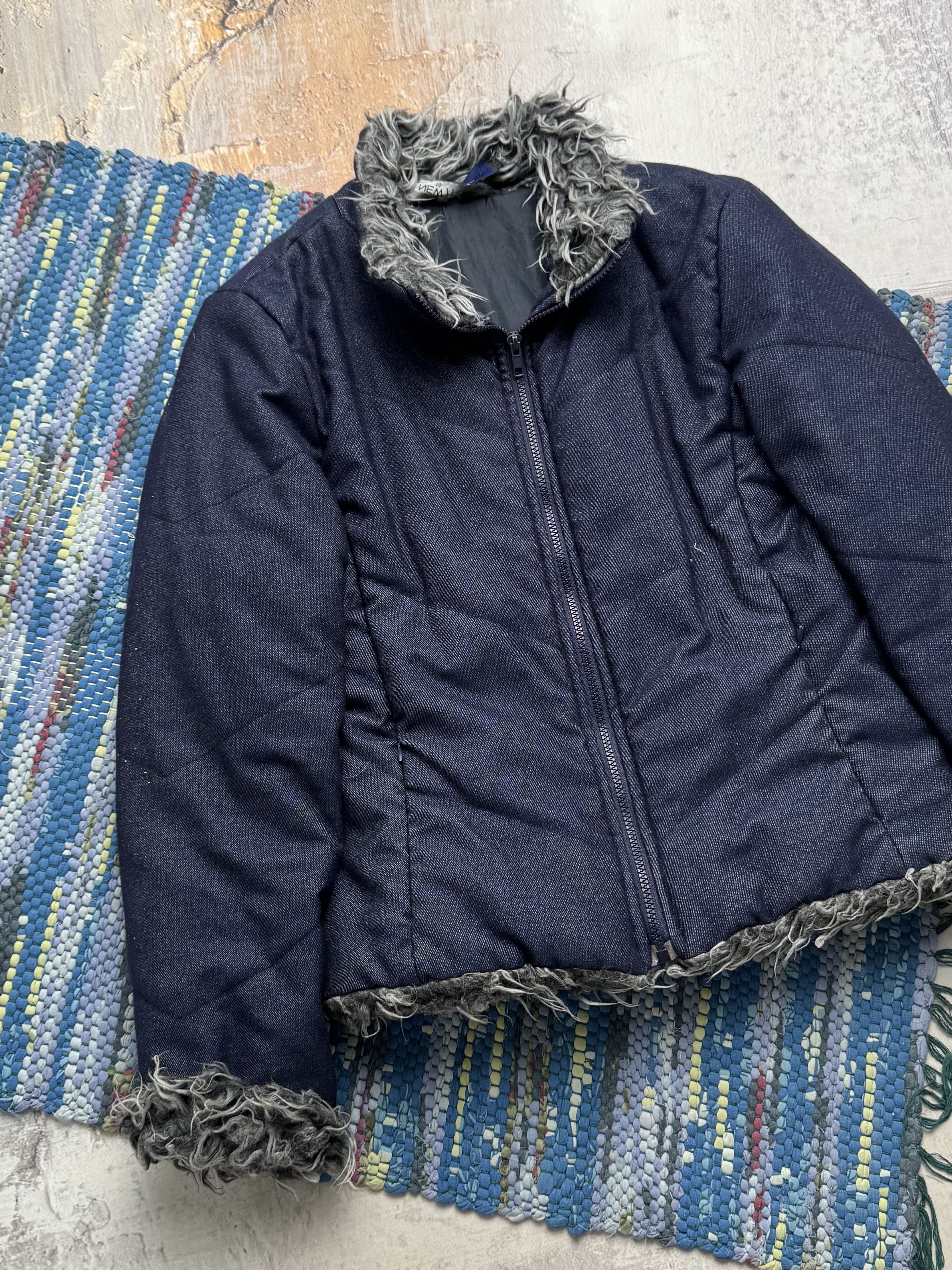 Vintage Vintage Cropped Jacket With Faux Fur Details A8(V1)D15 Size L / US 10 / IT 46 - 2 Thumbnail