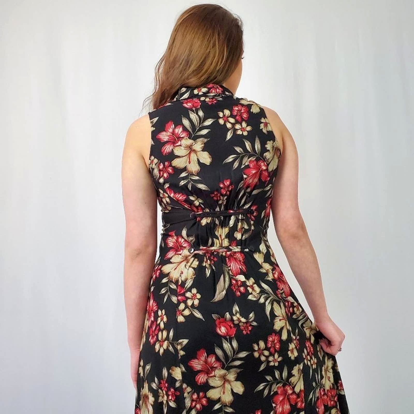 Vintage Vintage Bentley Floral Prairie Maxi Dress - 8 Size M / US 6-8 / IT 42-44 - 7 Thumbnail