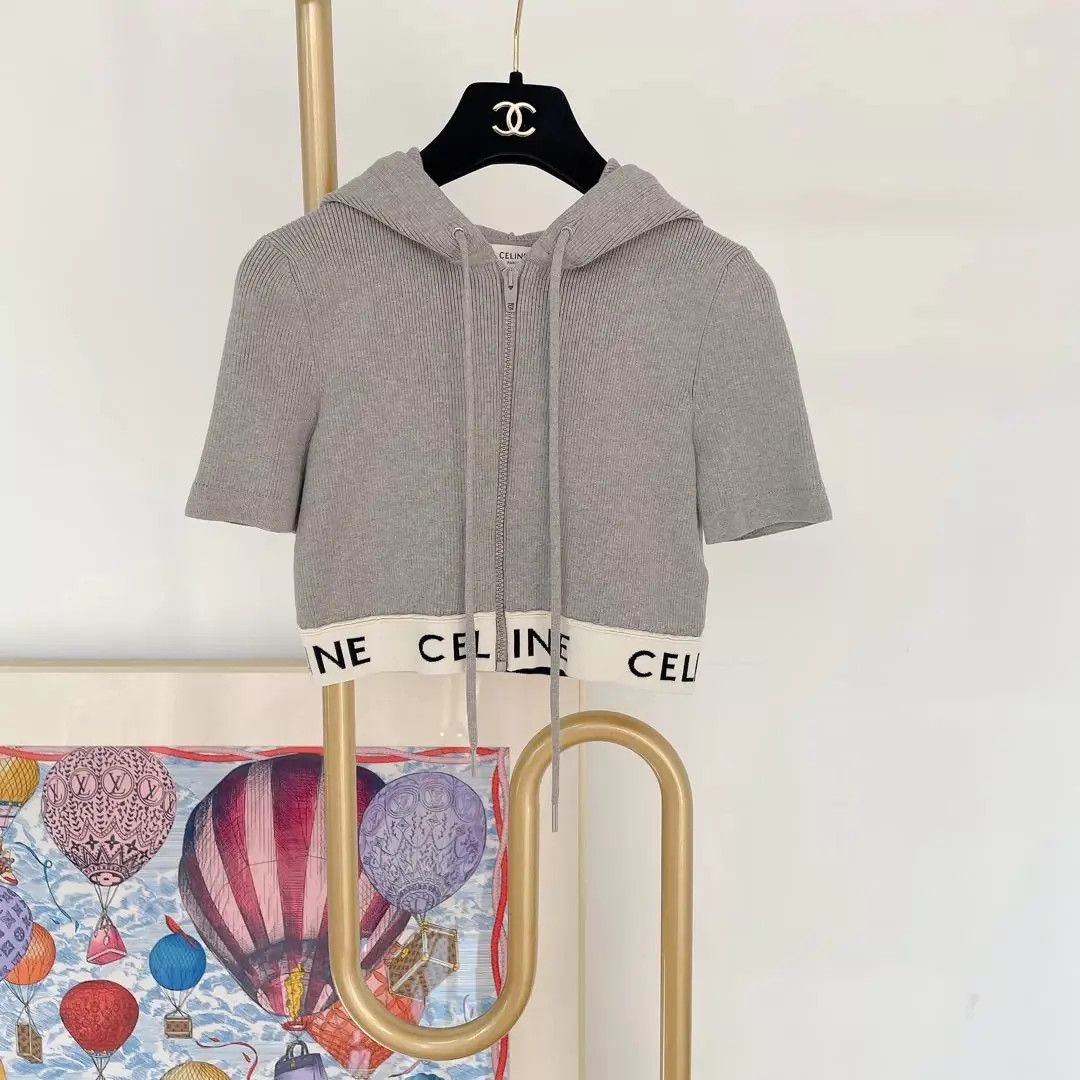 Celine Celine cropped knit hoodie M Pre-Owned Size M / US 6-8 / IT 42-44 - 3 Thumbnail