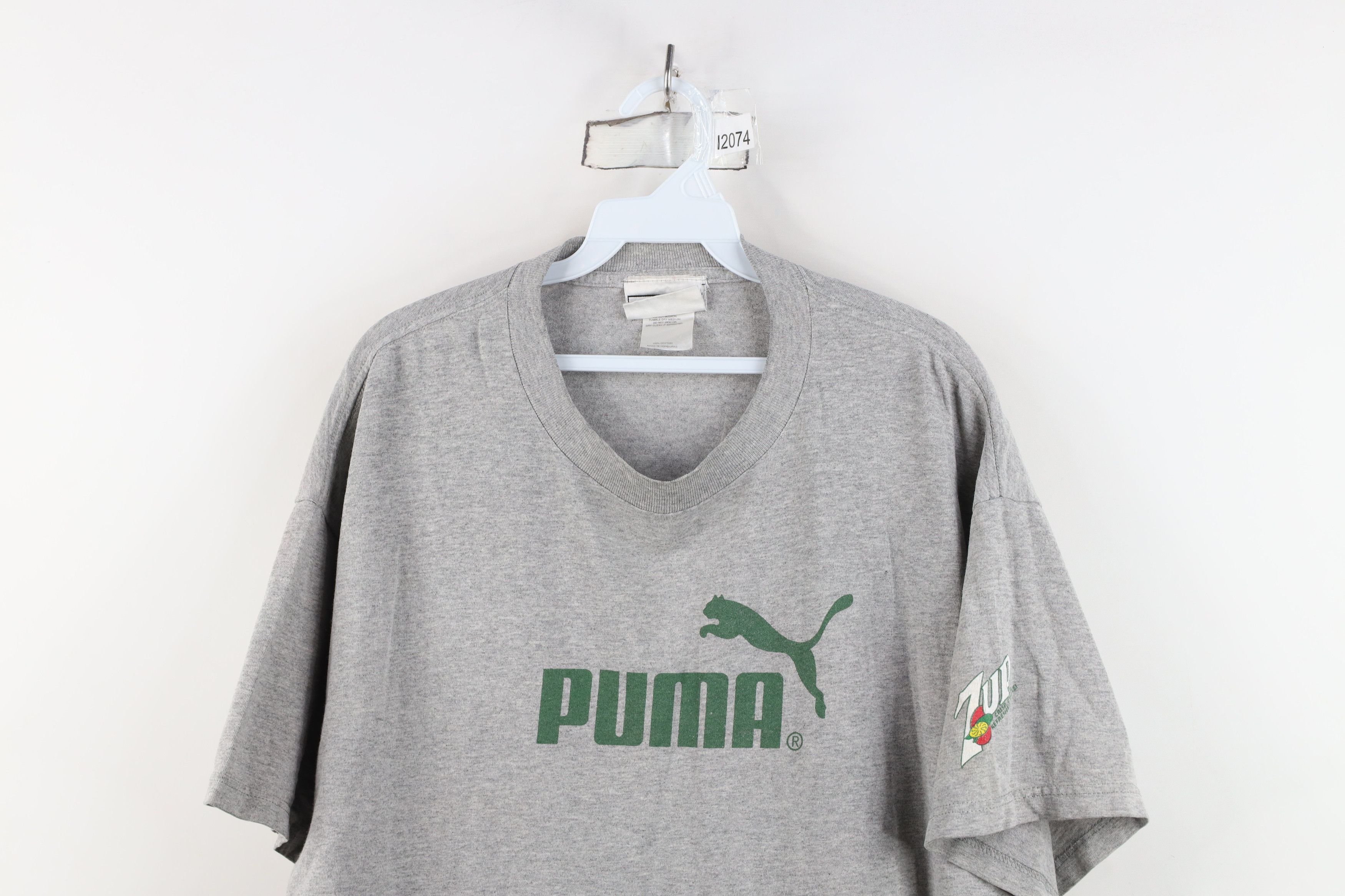 Puma Vintage 90s Puma Spell Out 7 Up Soda Pop T-Shirt Gray Size US L / EU 52-54 / 3 - 2 Thumbnail