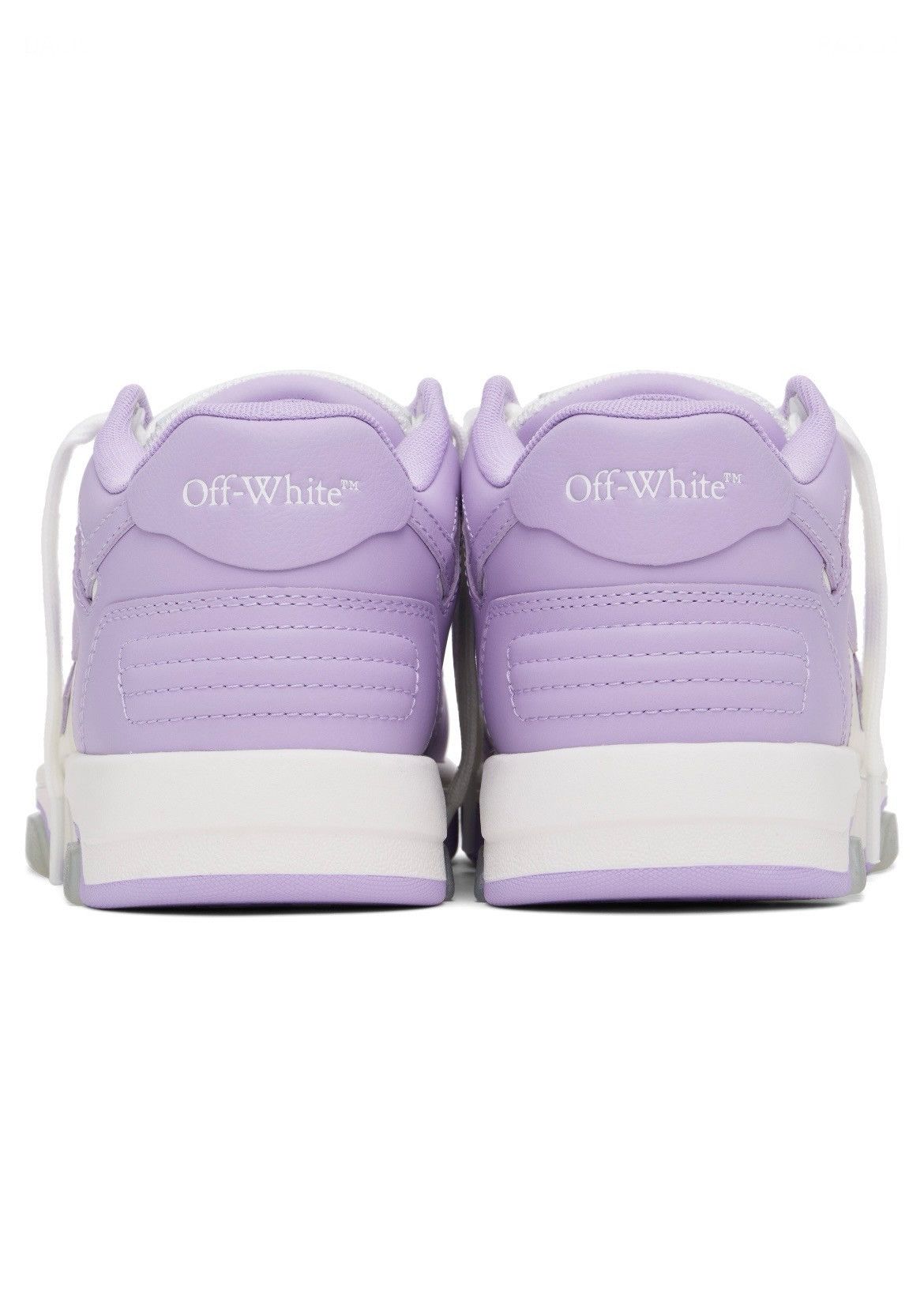 Off-White Off-White Out Of Office Calf Leather Sneakers White/Purple Size US 10 / IT 40 - 4 Thumbnail
