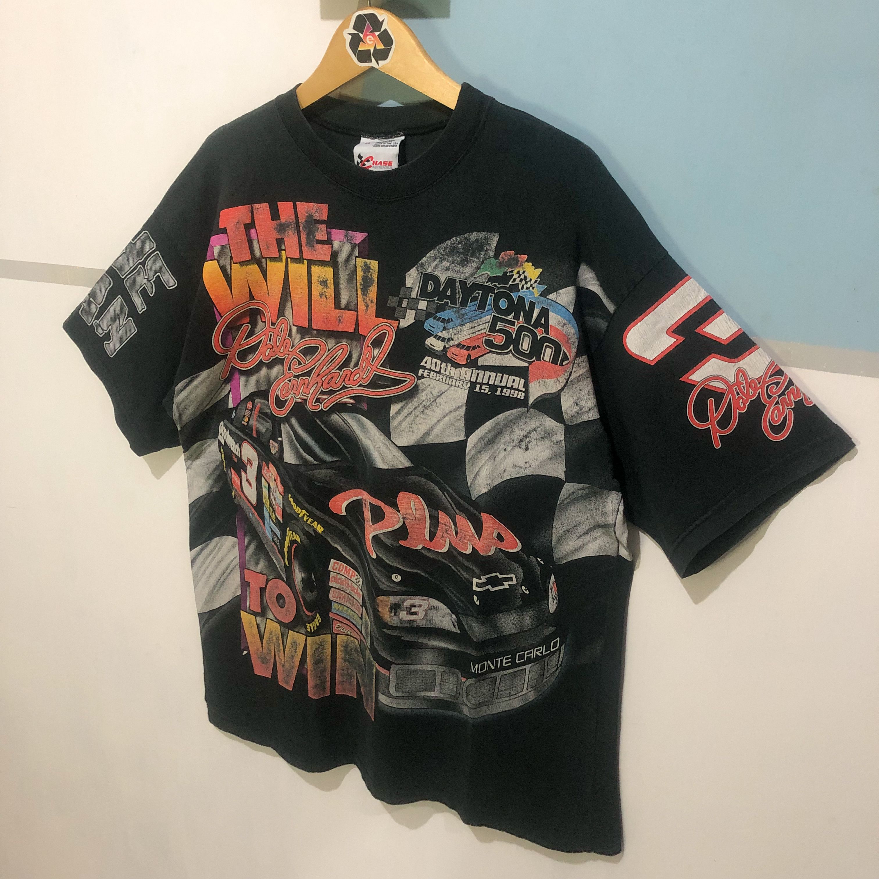 Chase Authentics Vintage 90's Dale Earnhardt The Will to Win All T-Shirt Size US XL / EU 56 / 4 - 3 Thumbnail