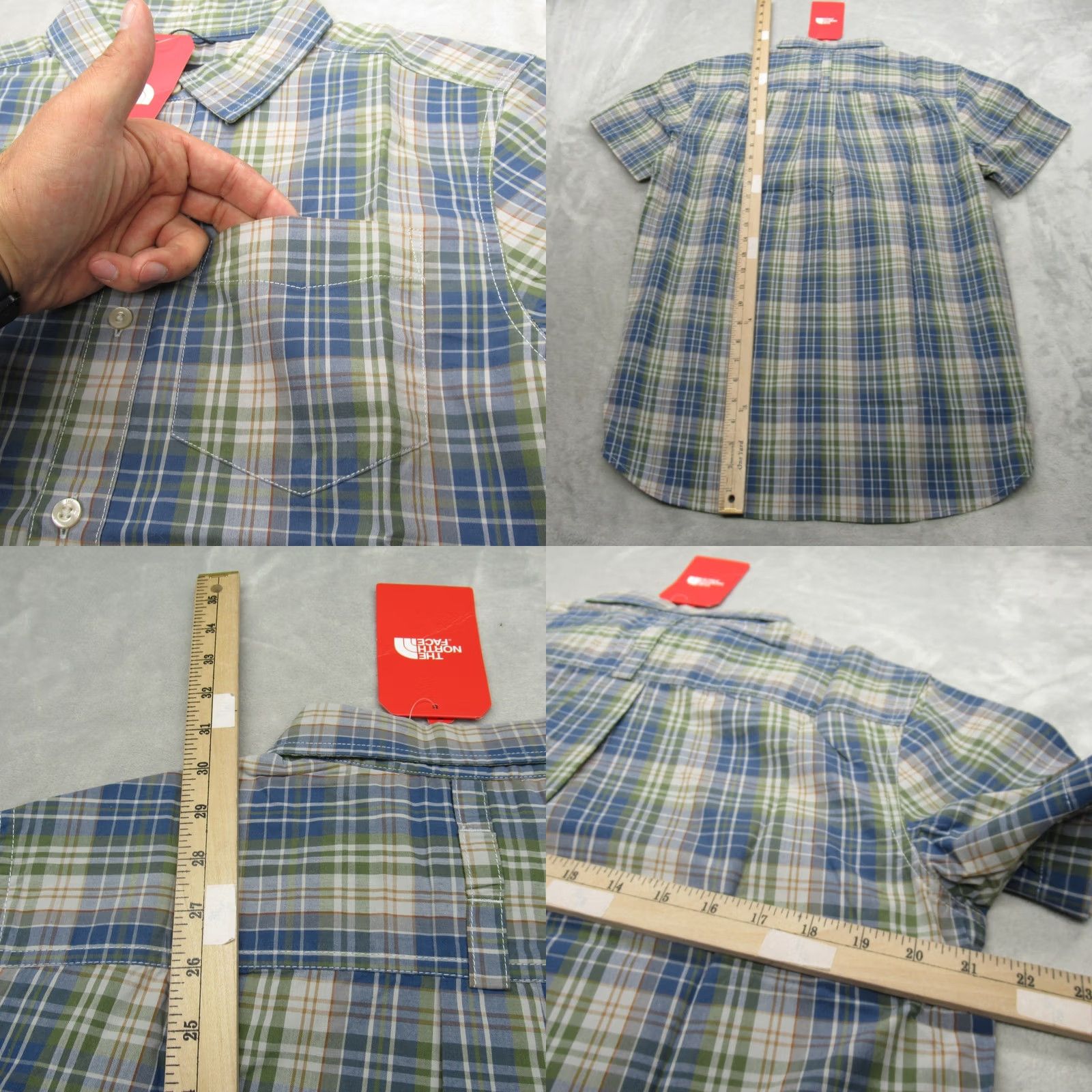 The North Face The North Face Shirt Mens Medium Blue Plaid Short Sleeve Button-Up Pocket Cotton Polyester New Size US M / EU 48-50 / 2 - 8 Thumbnail