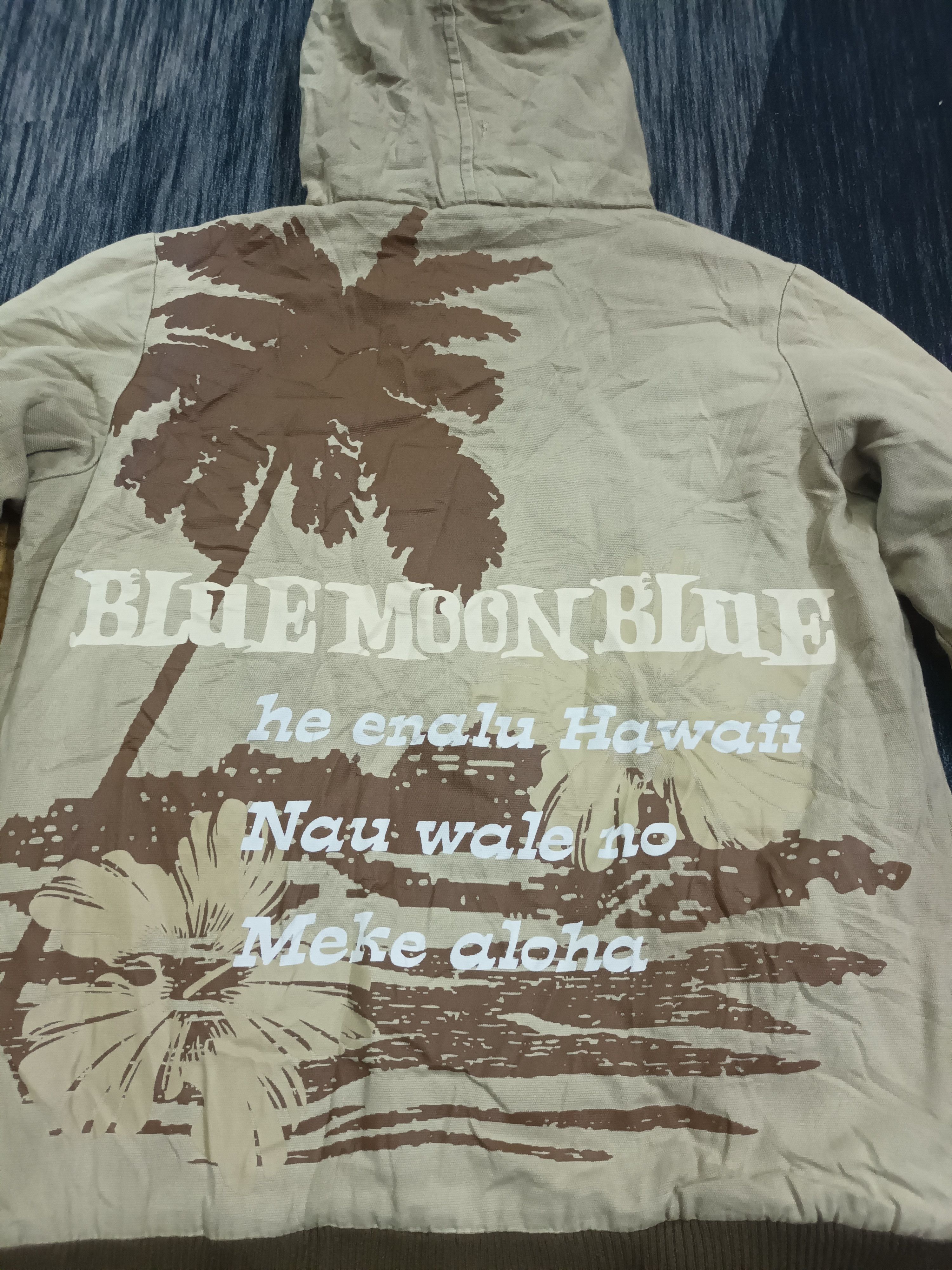Other 🔥 BLUE MOON BLUE ALOHA HAWAII HOODIE JACKET Size US M / EU 48-50 / 2 - 3 Thumbnail