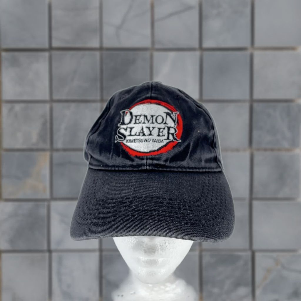 Vintage Demon Slayer Kimetsu no Yaiba Hat Cap Strap Back Black Anime Mens Baseball Cap One Size Adjustable Men Black Anime TV Show Manga Cap Size ONE SIZE - 1 Thumbnail
